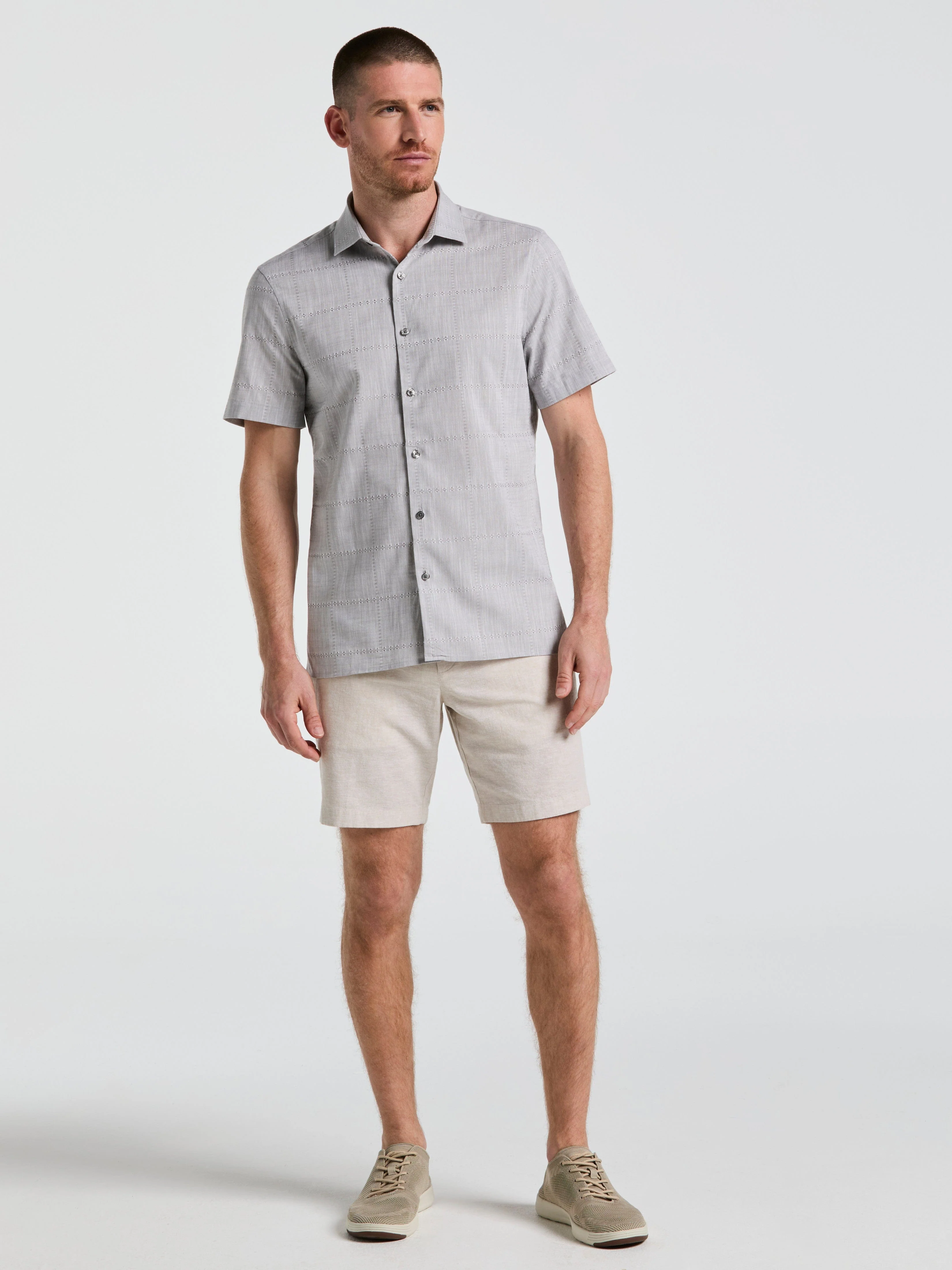 8" Flat Front Linen Cotton Short - Image 5