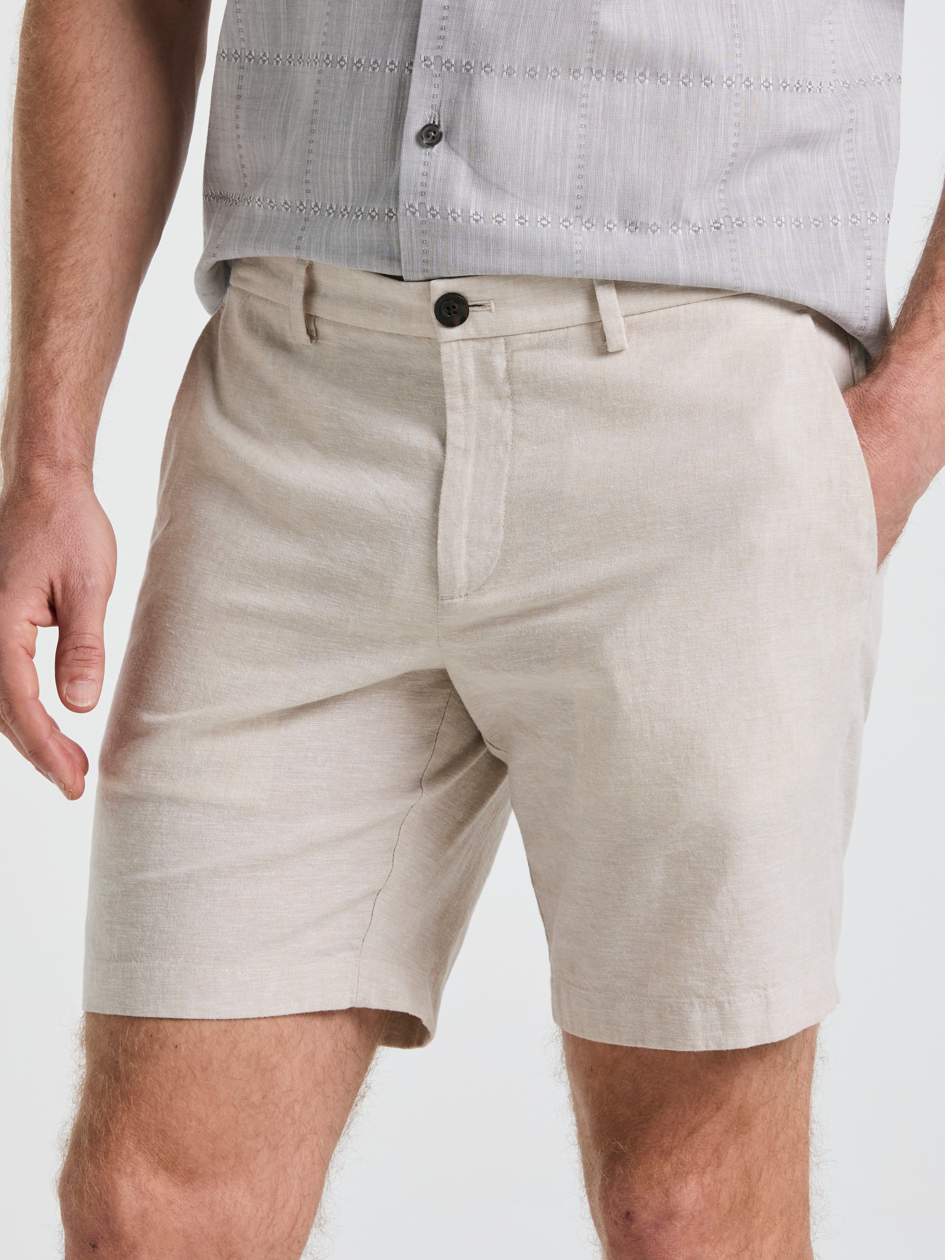 8" Flat Front Linen Cotton Short - Image 6