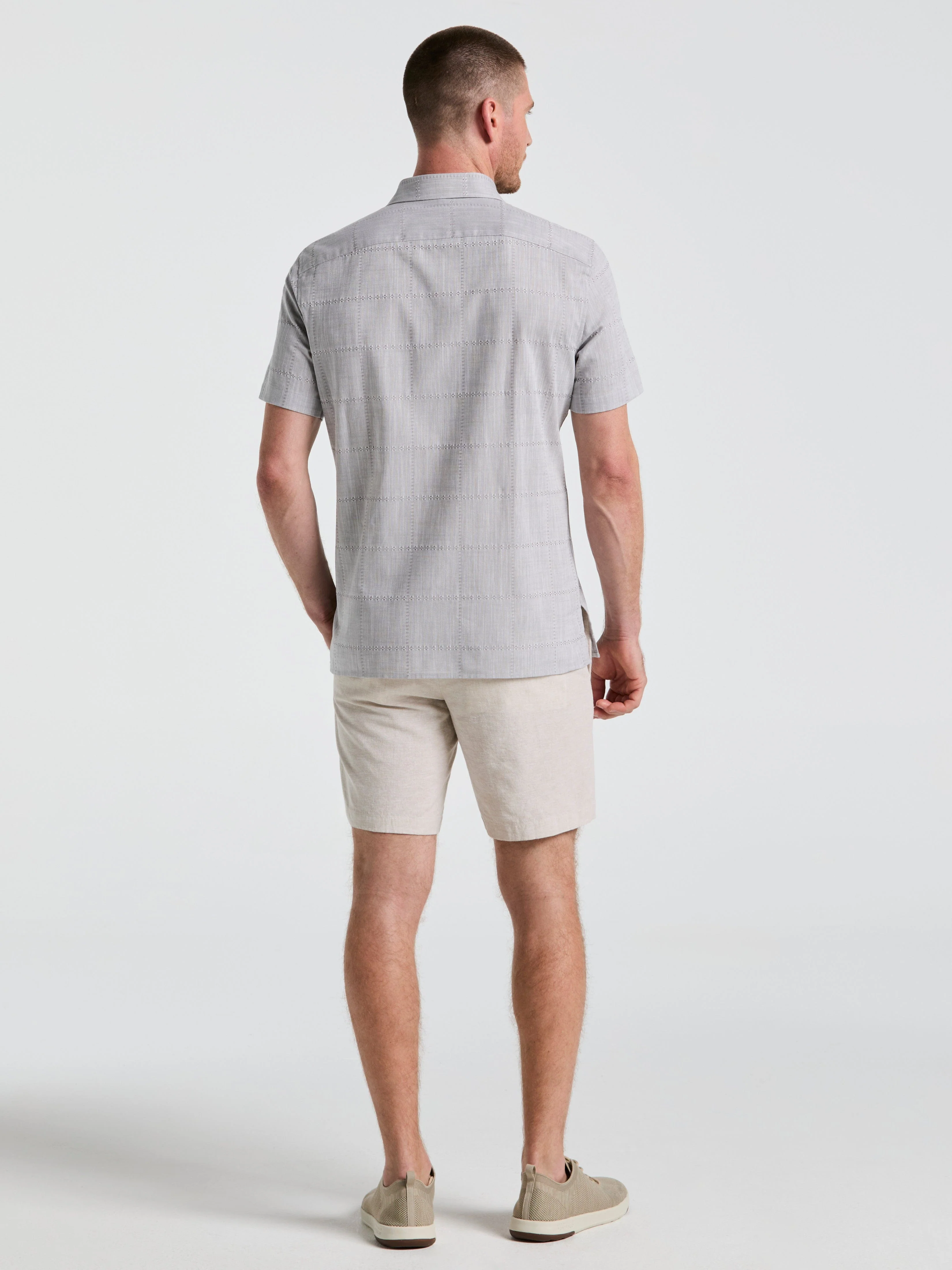 8" Flat Front Linen Cotton Short - Image 7