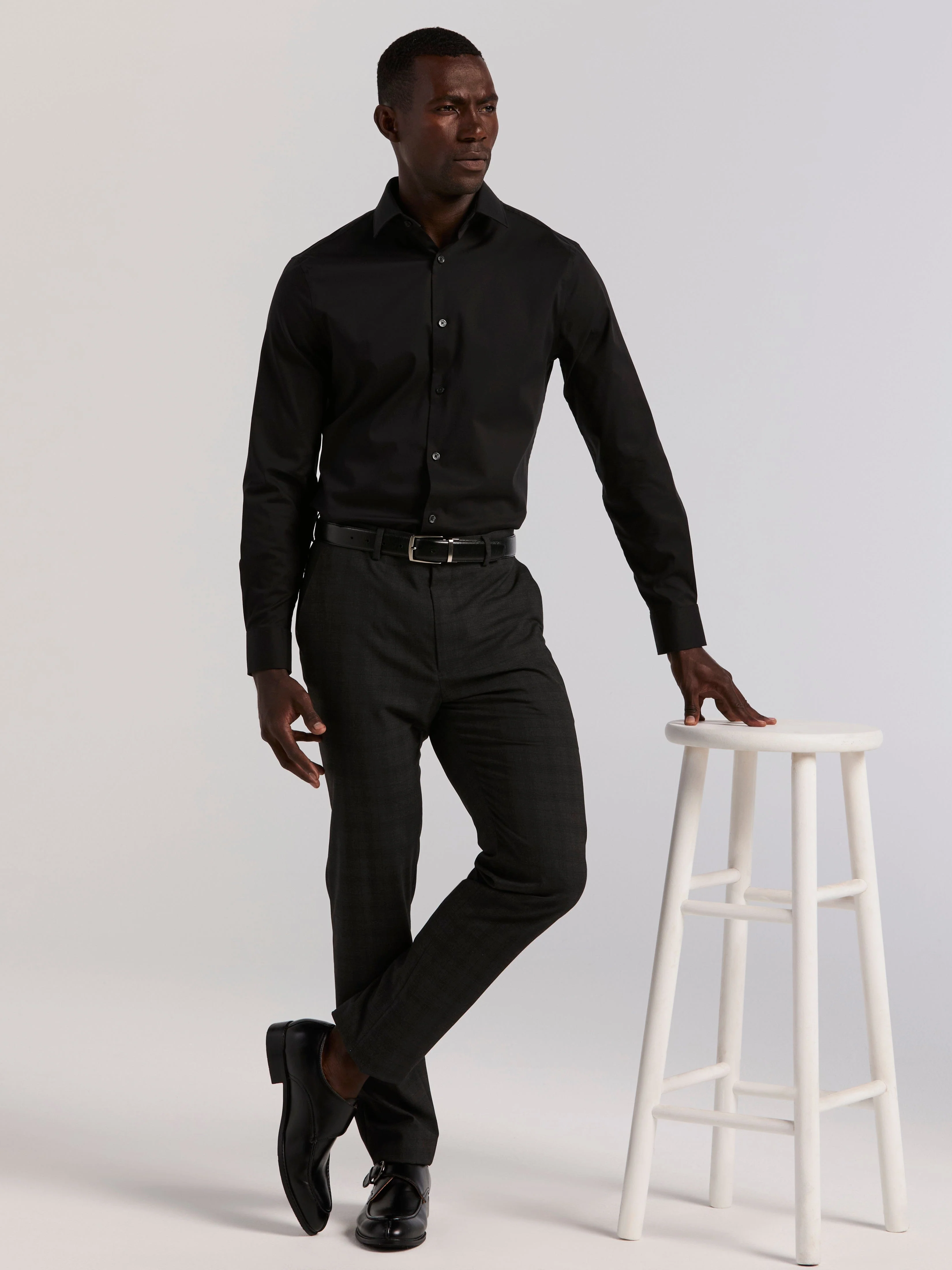 Cotton Blend Slim Fit Dress Shirt - Image 10