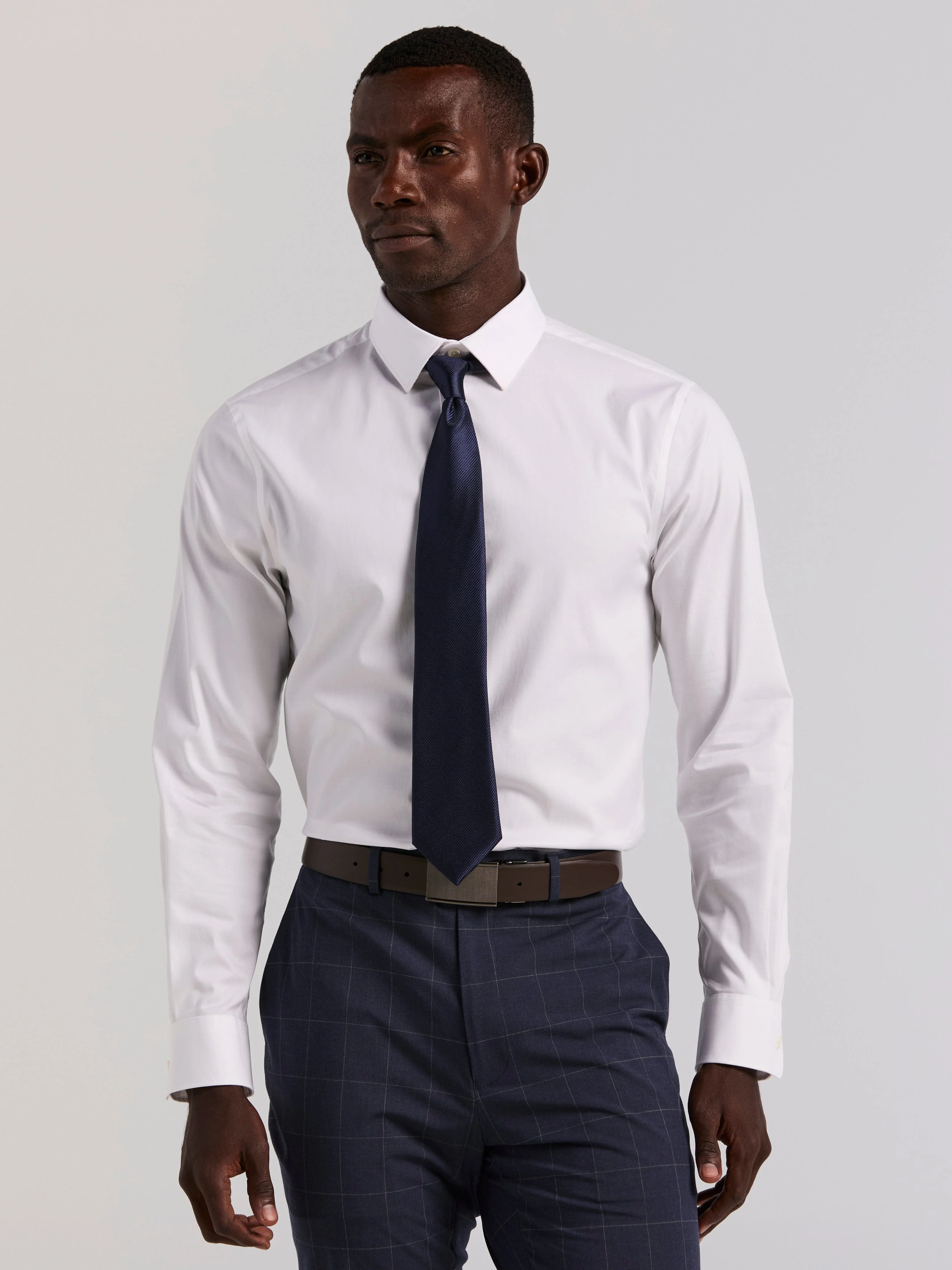 Cotton Blend Slim Fit Dress Shirt - Image 11