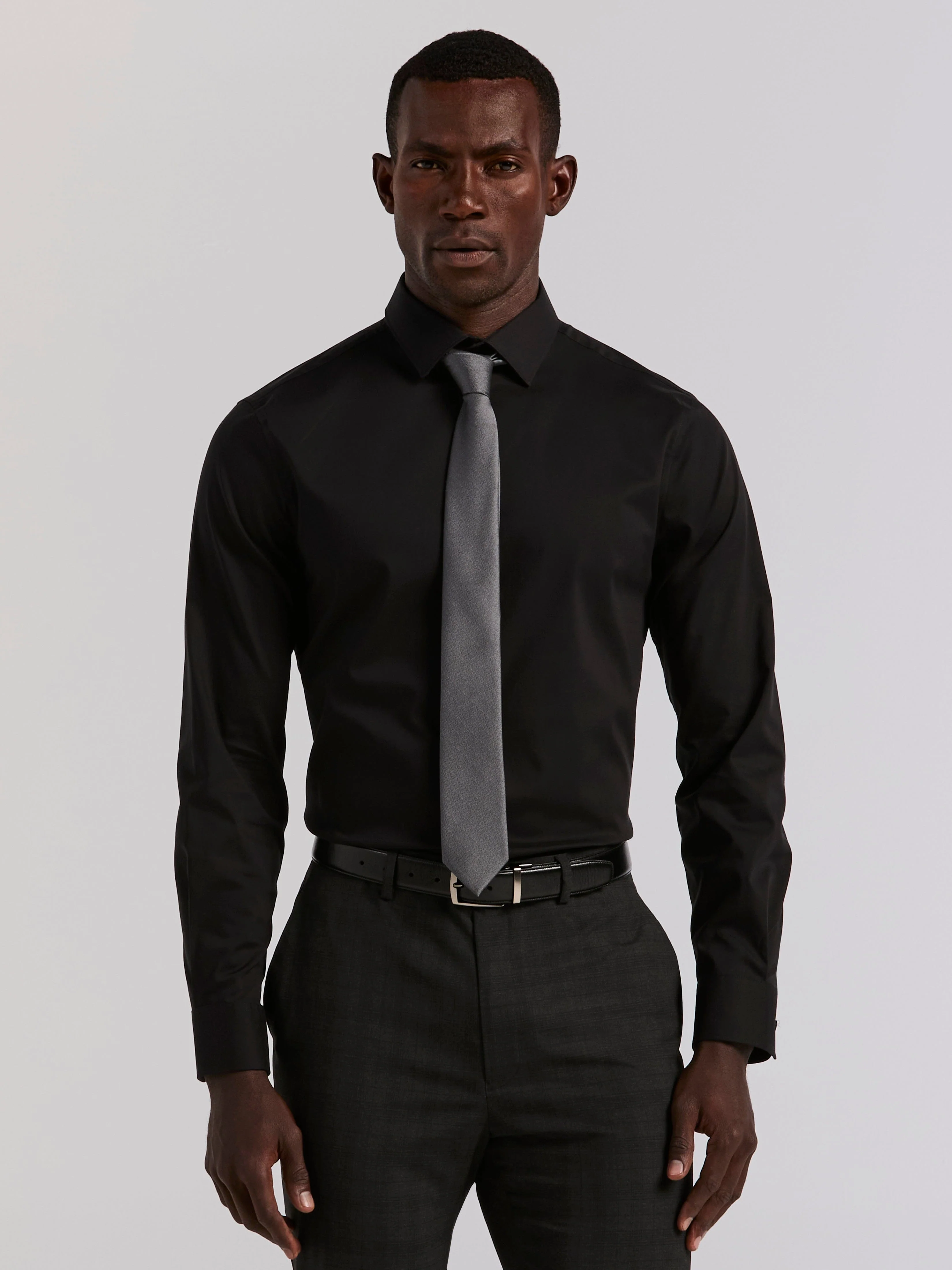 Cotton Blend Slim Fit Dress Shirt - Image 6