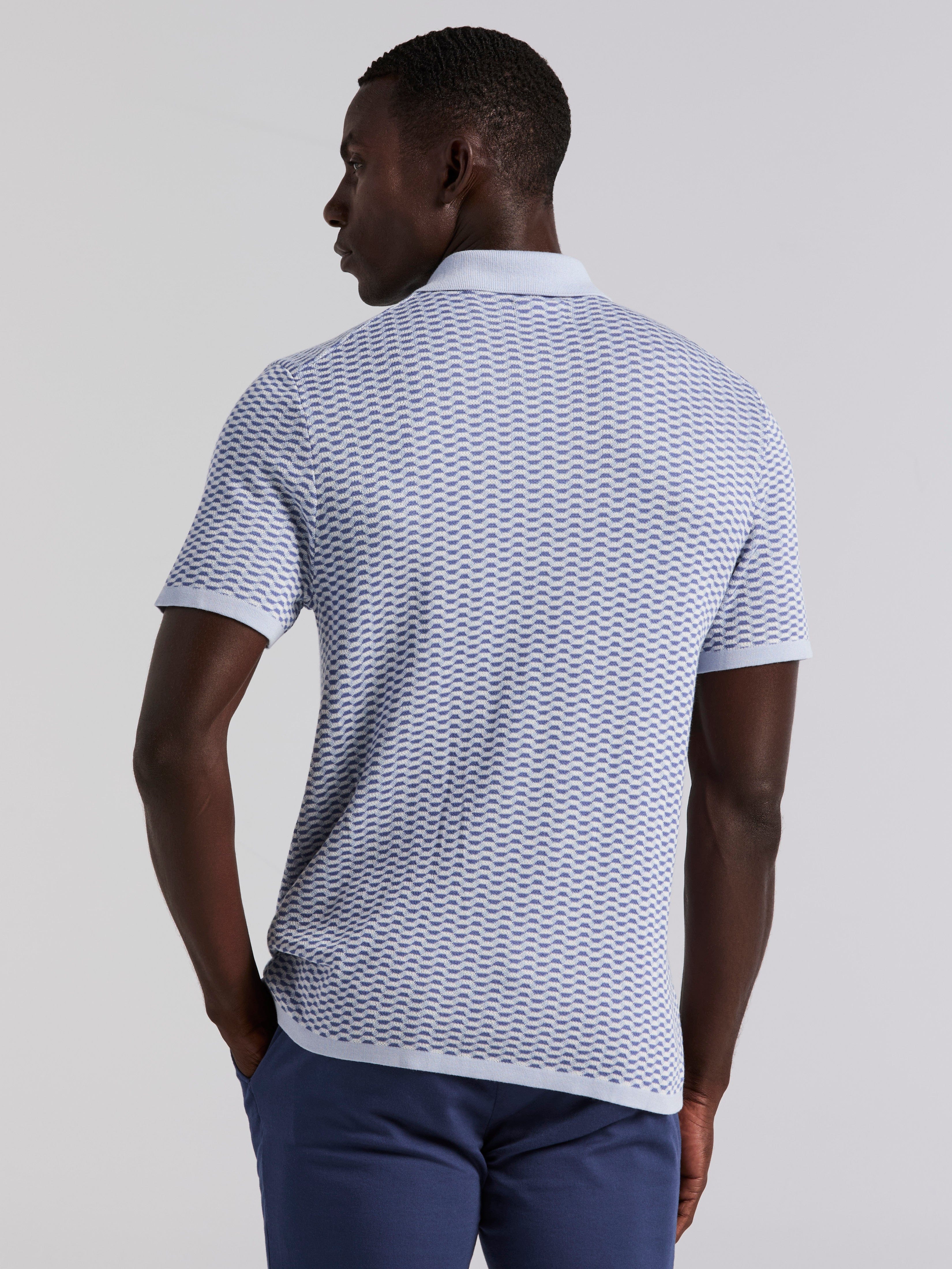 Cotton Modal Geo Polo Sweater - Image 4