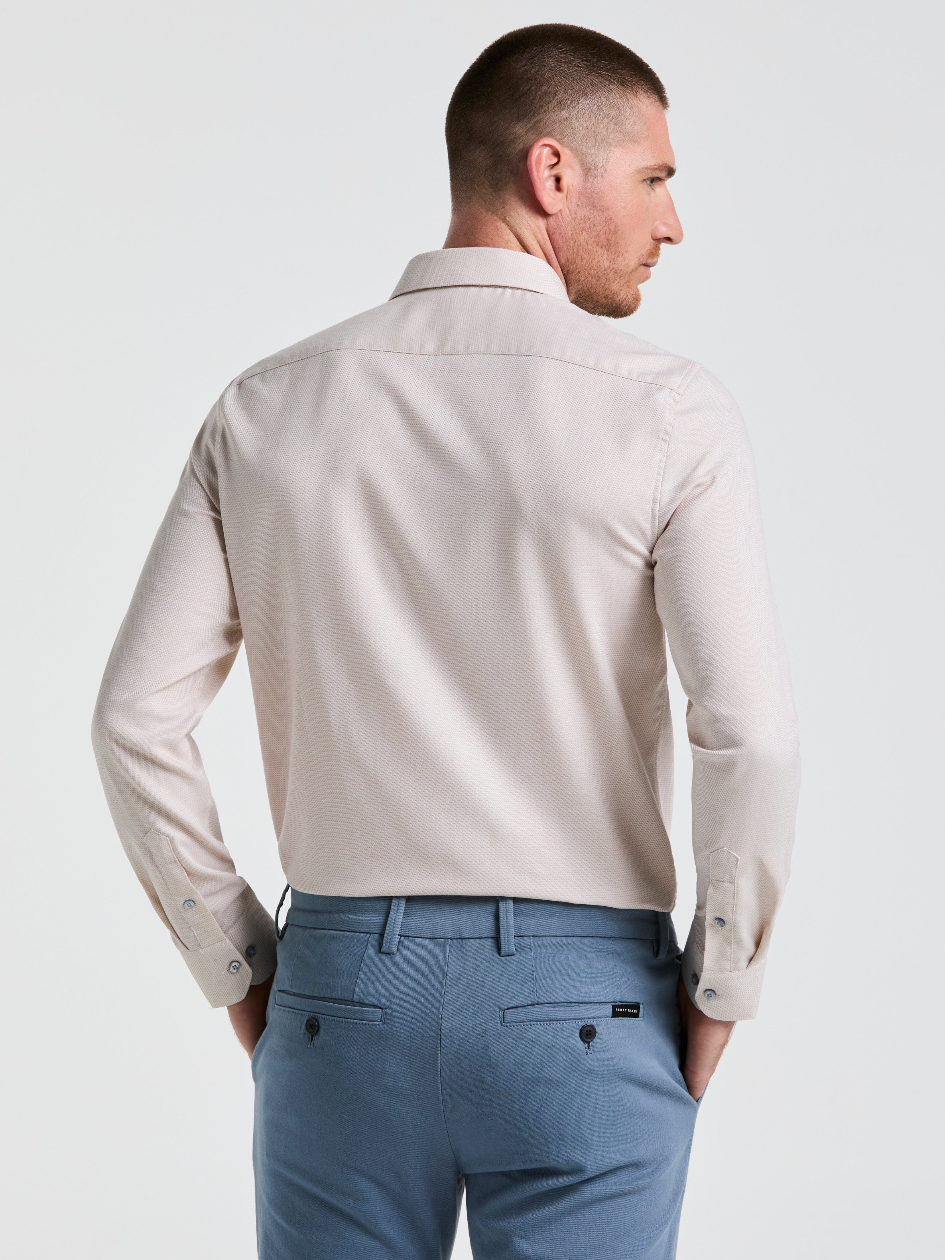 Dobby Micro Print Dress Shirt - Image 3