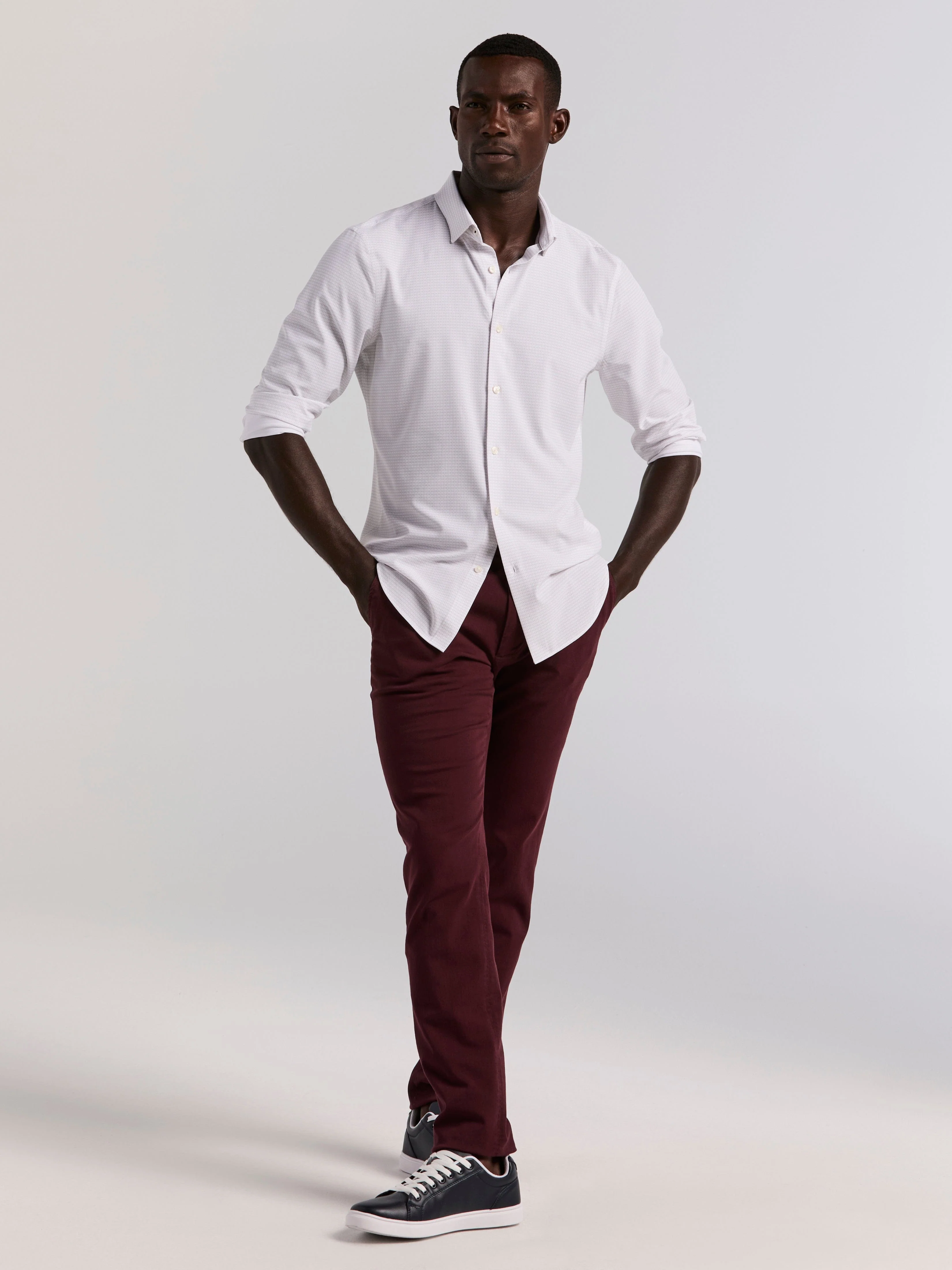 Slim Fit Total Stretch Geo Print Shirt - Image 5