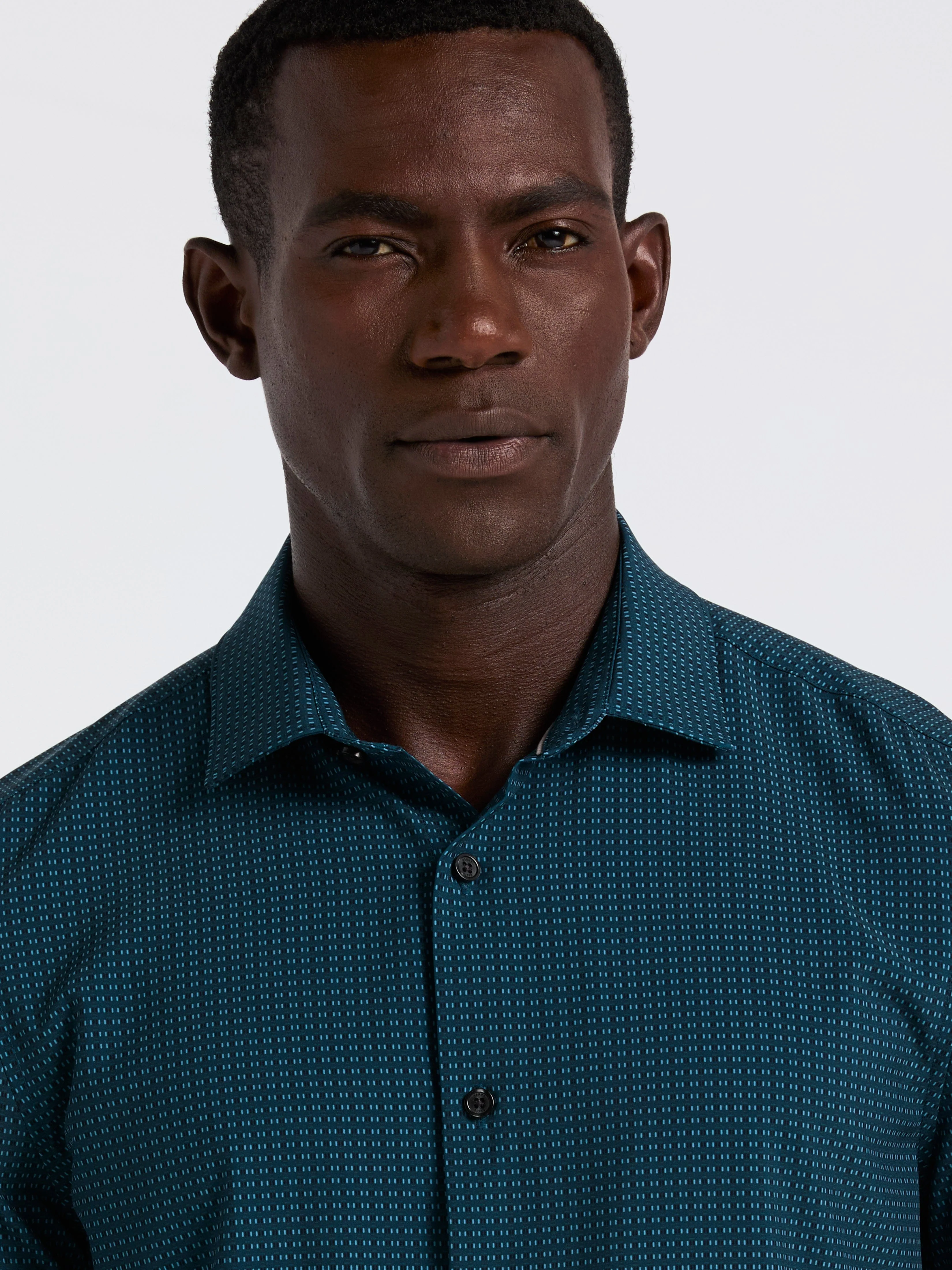 Slim Fit Total Stretch Geo Print Shirt - Image 7