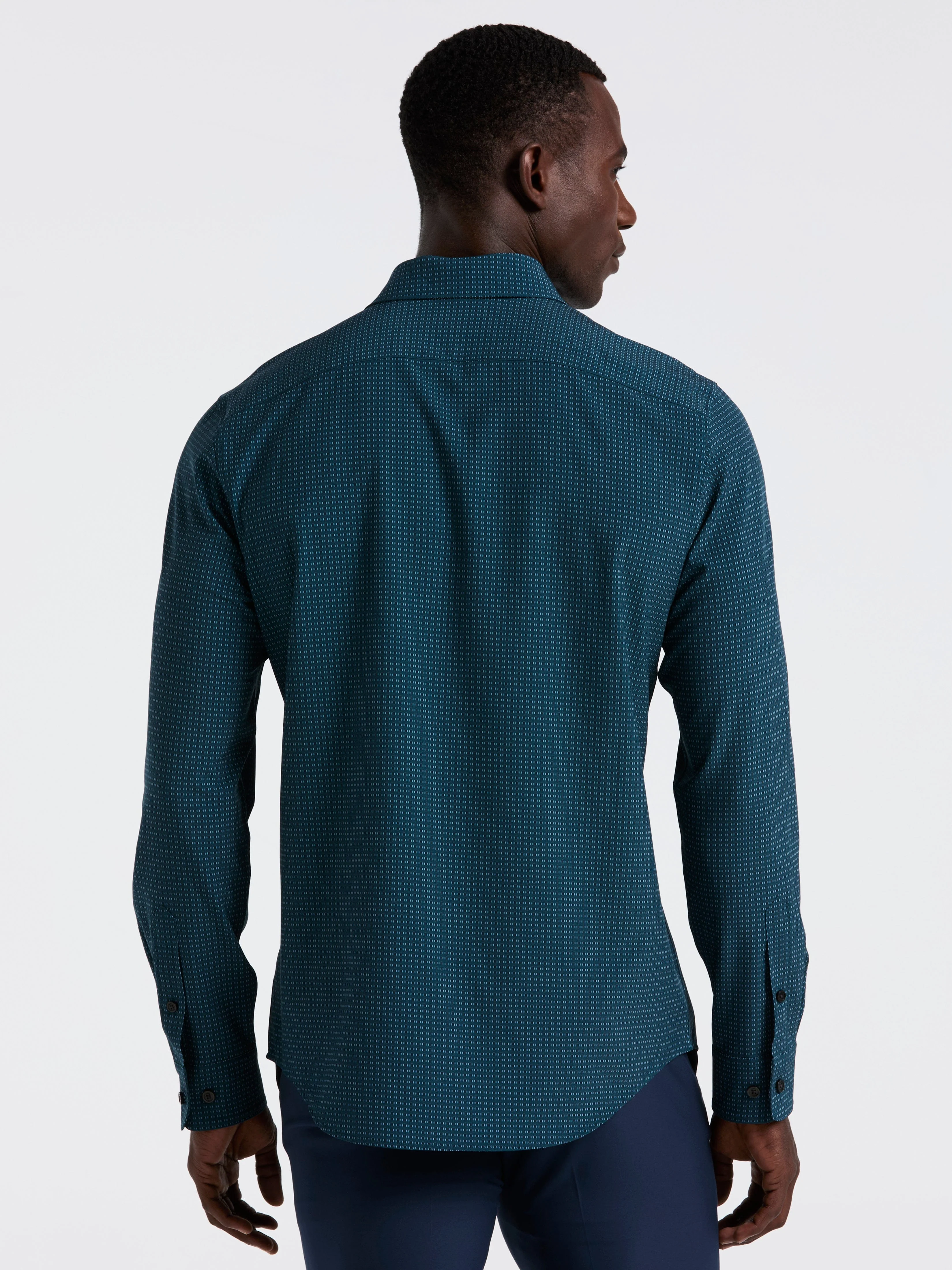 Slim Fit Total Stretch Geo Print Shirt - Image 9