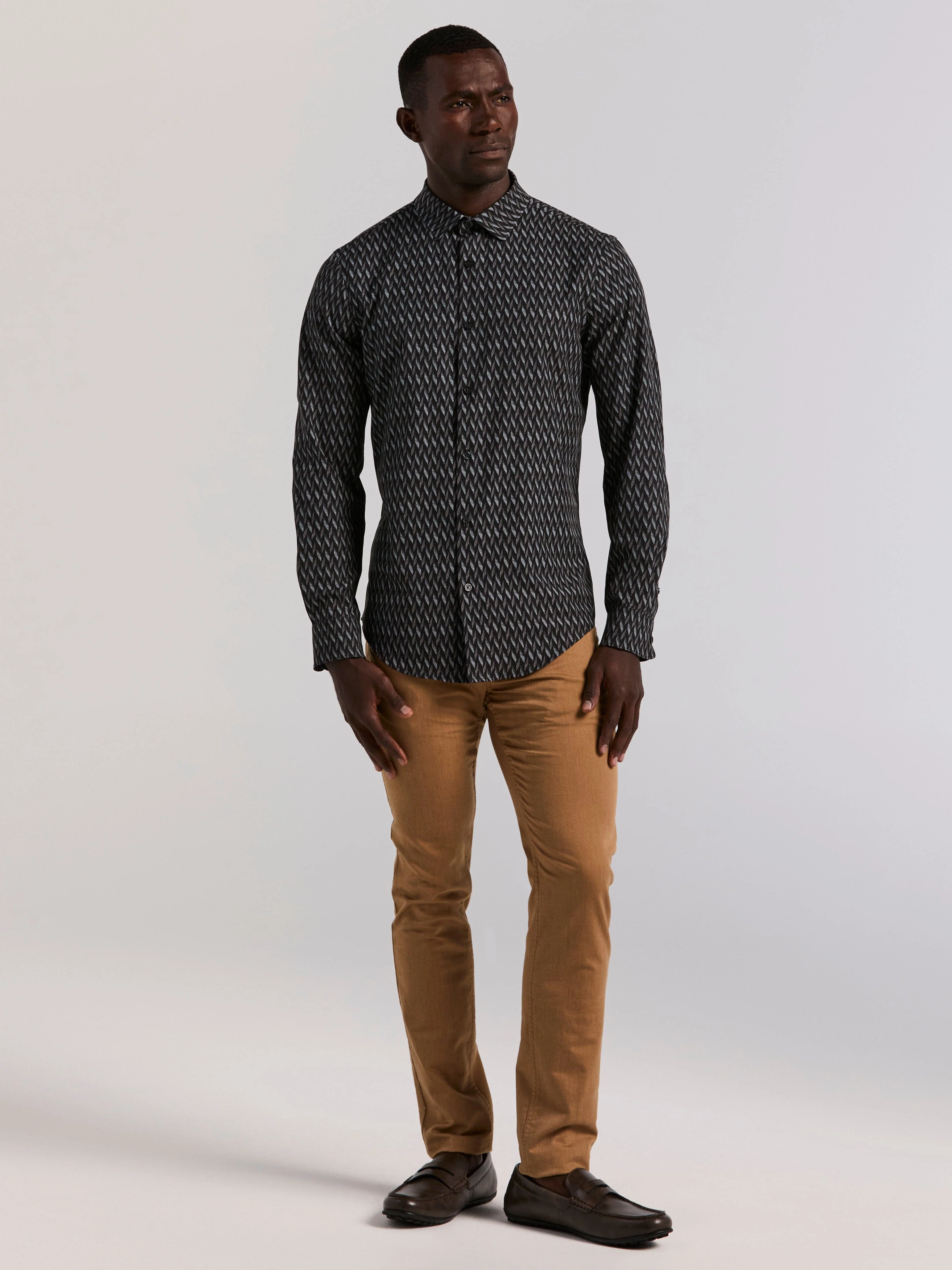 Slim Fit Geo Print Shirt - Image 4