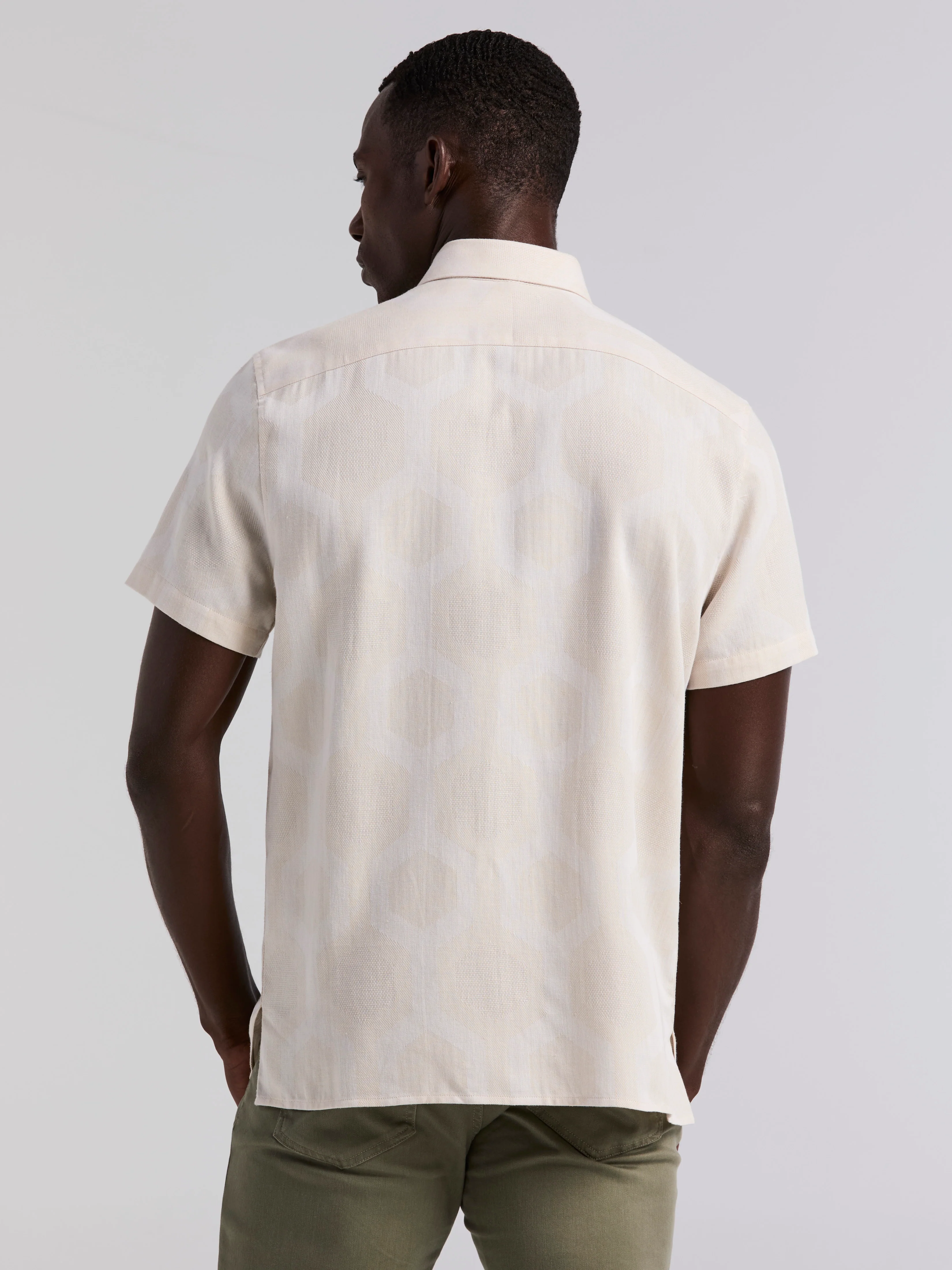 Cotton Linen Geo Jacquard Shirt - Image 4