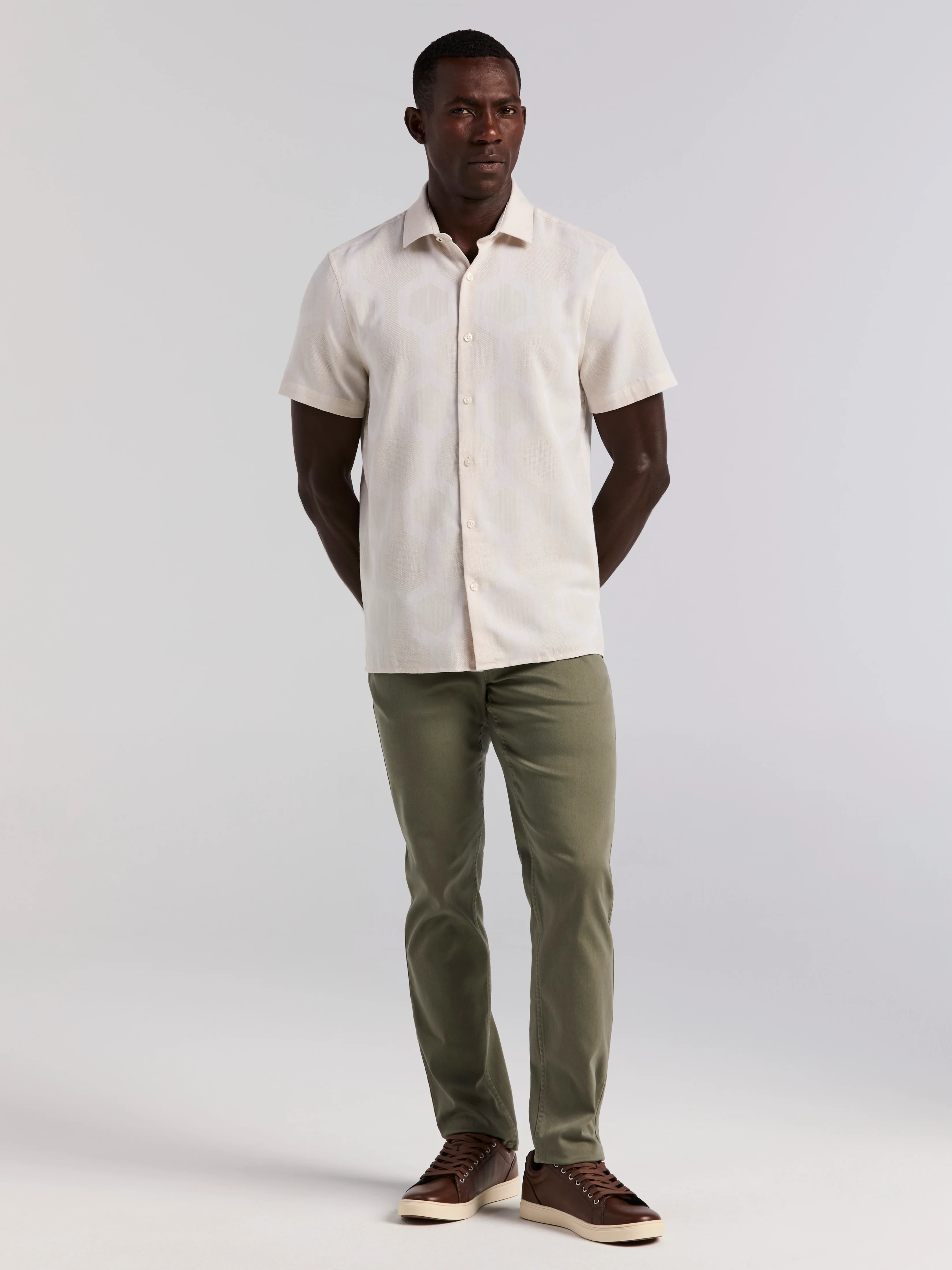 Cotton Linen Geo Jacquard Shirt - Image 5