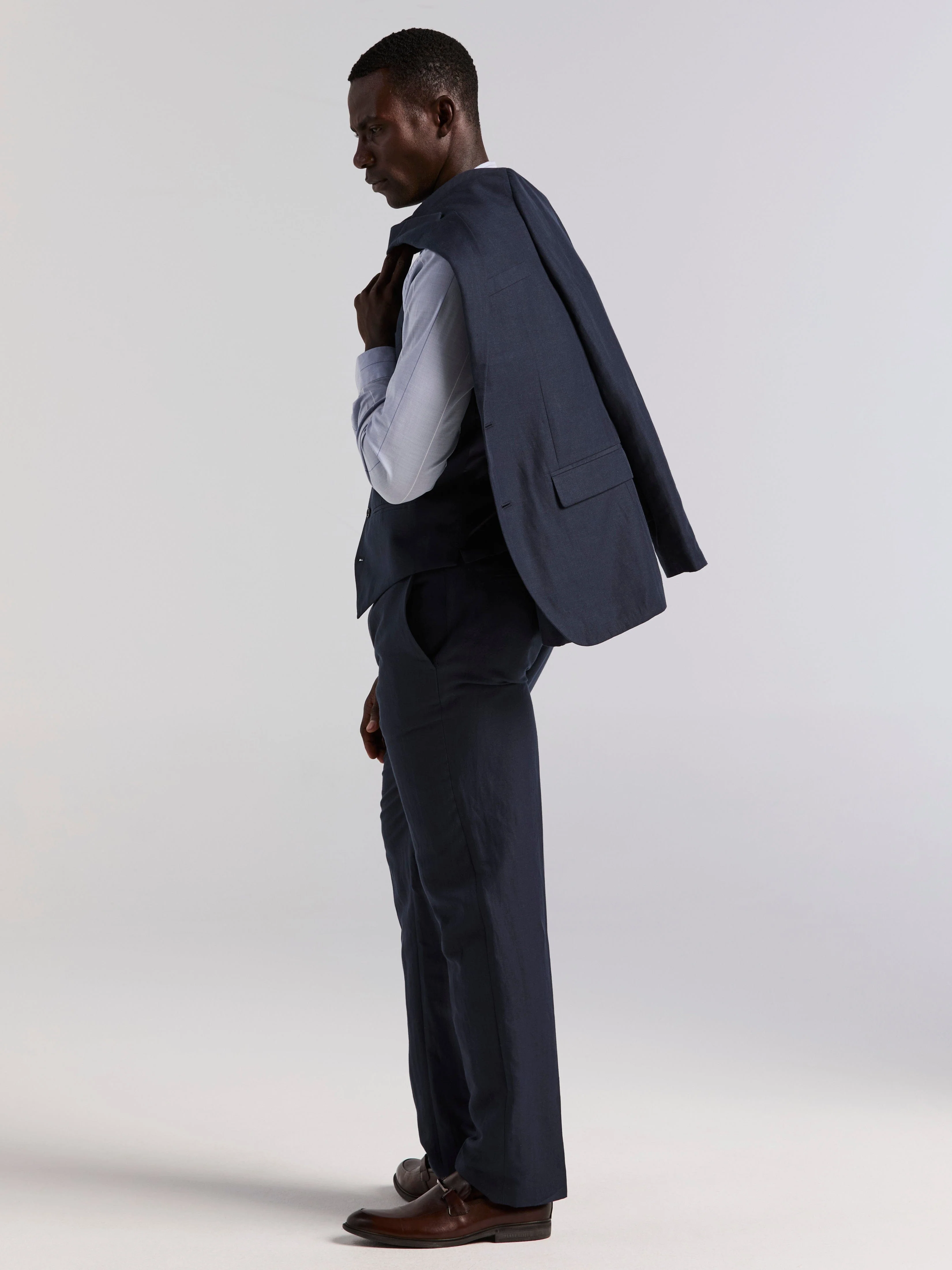 Linen Blend Herringbone Suit Pant - Image 6