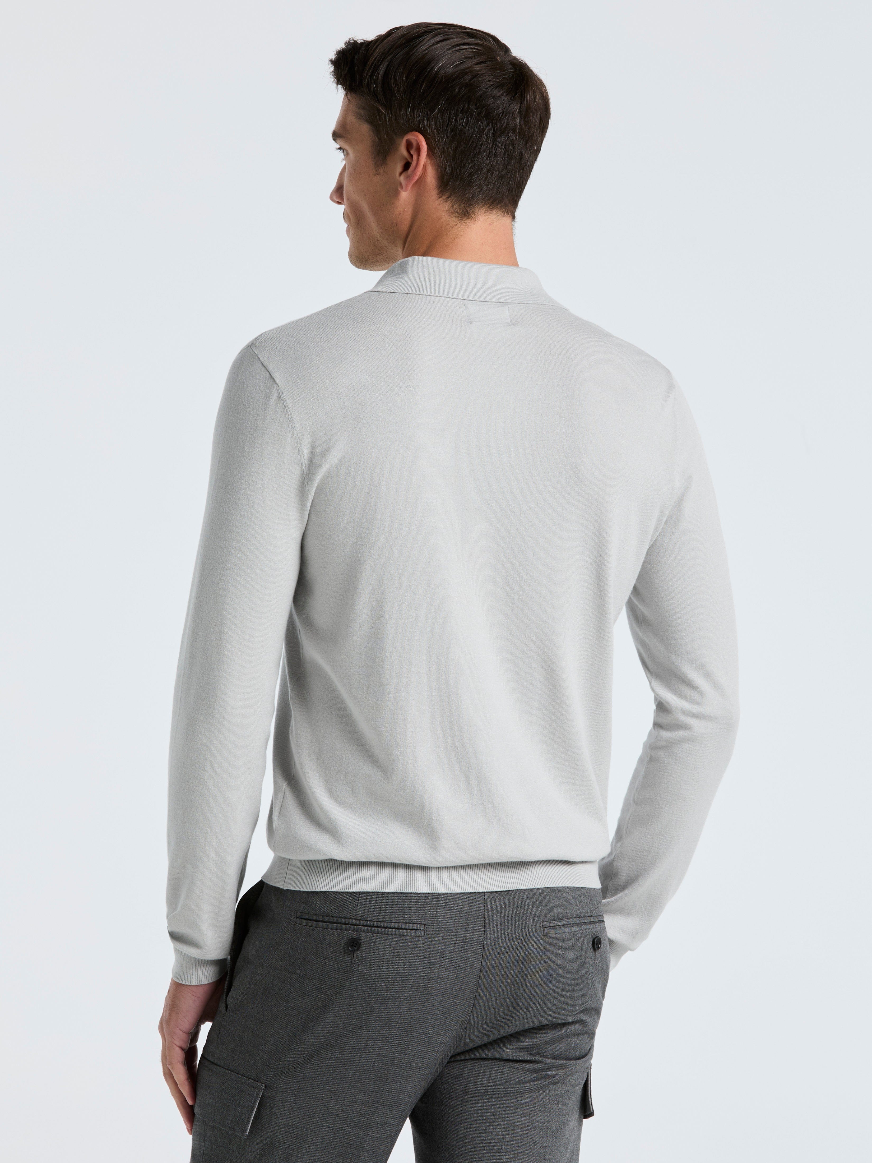 Tech Knit Open Collar Sweater Polo Long Sleeve - Image 7