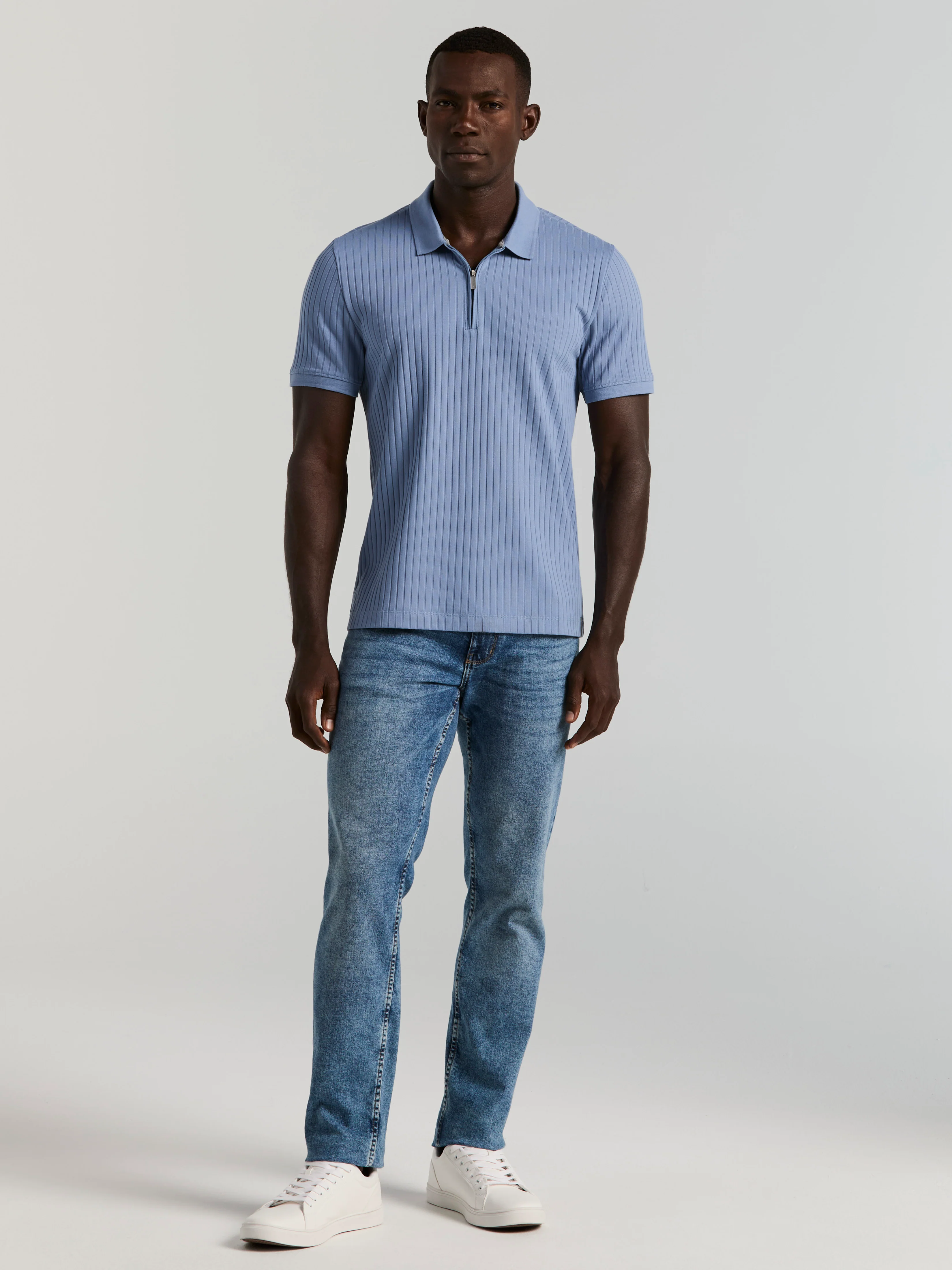 Quarter Zip Ribbed Polo - Image 10