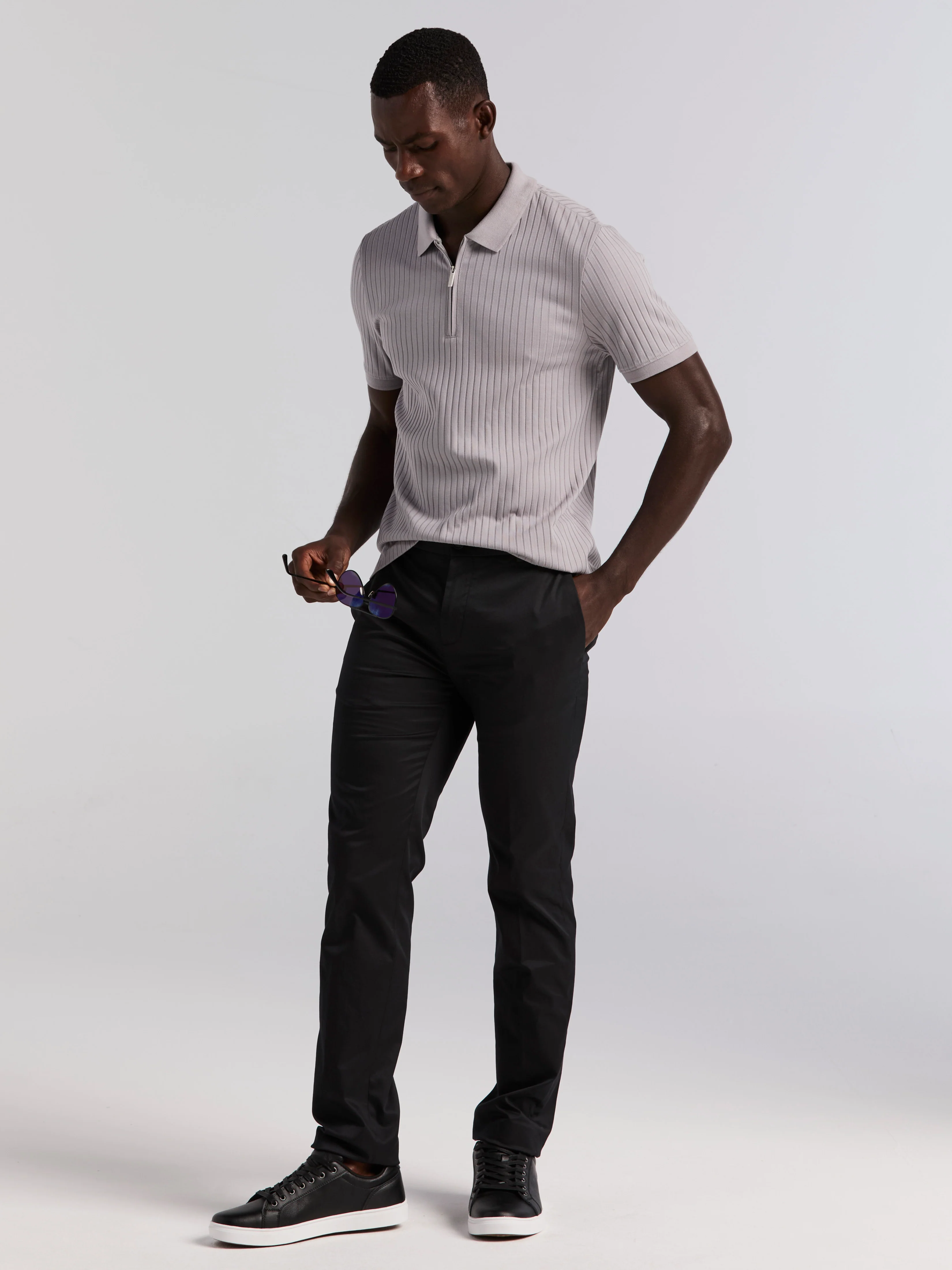 Quarter Zip Ribbed Polo - Image 23