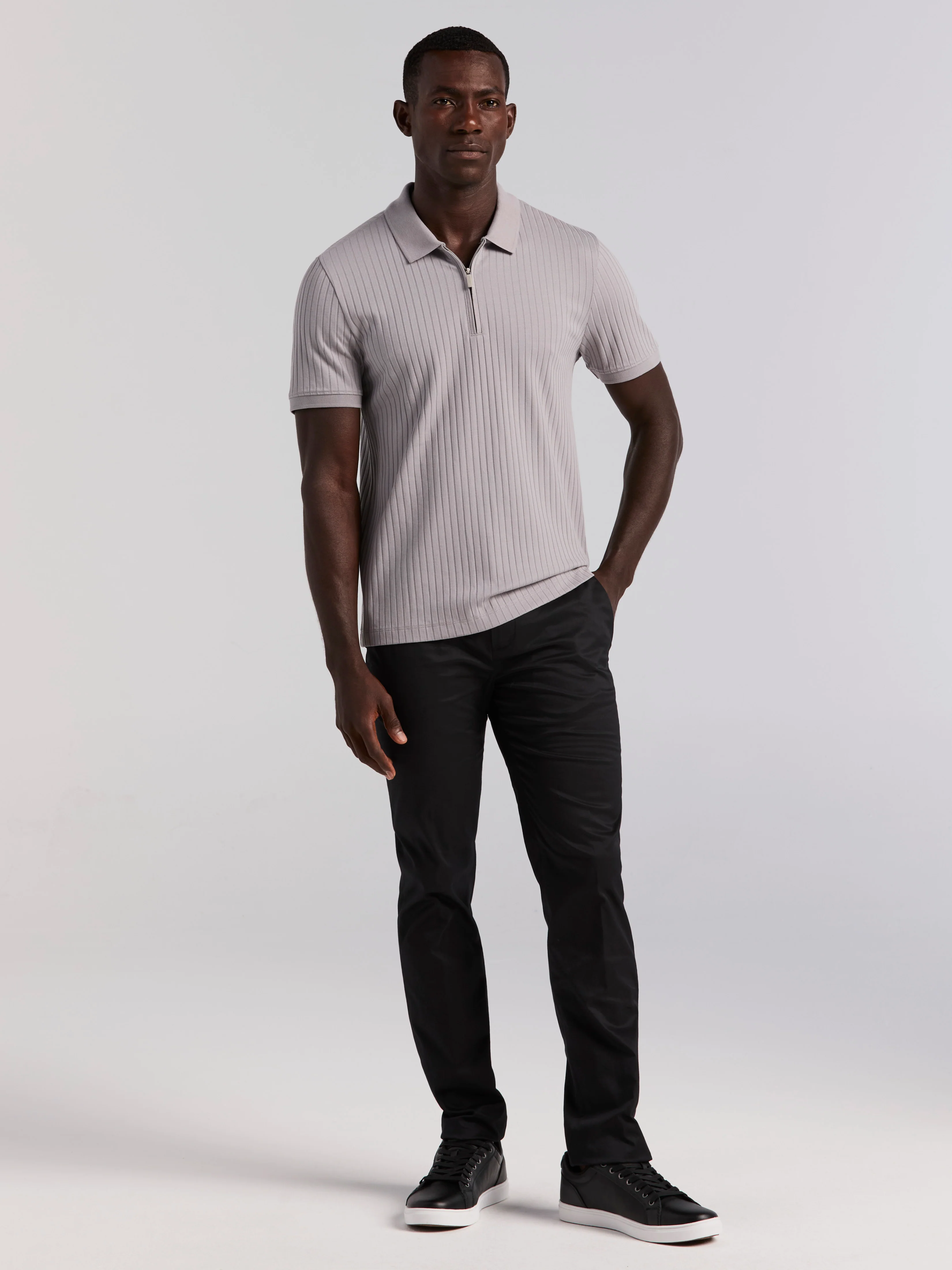 Quarter Zip Ribbed Polo - Image 24