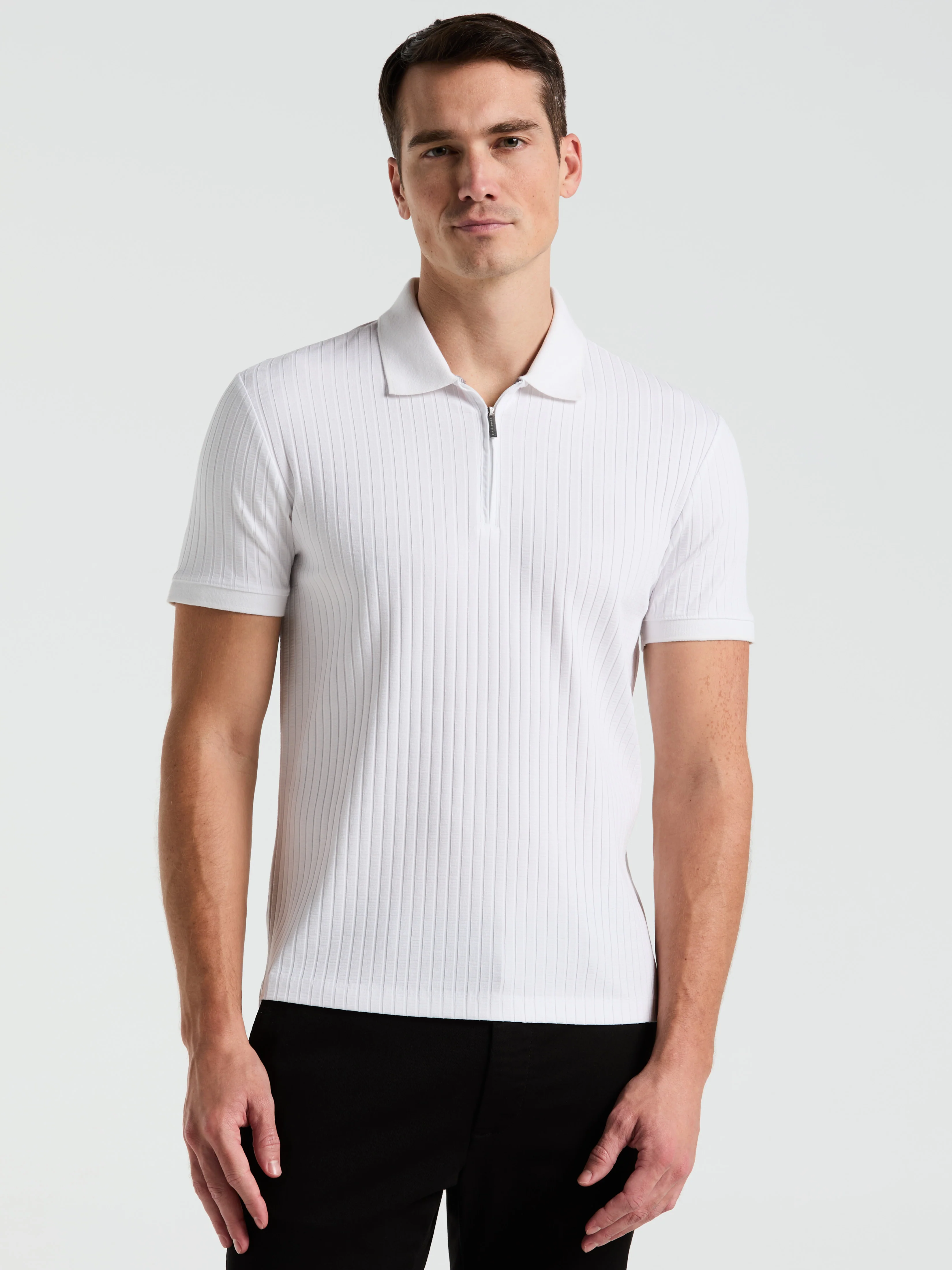 Quarter Zip Ribbed Polo - Image 25