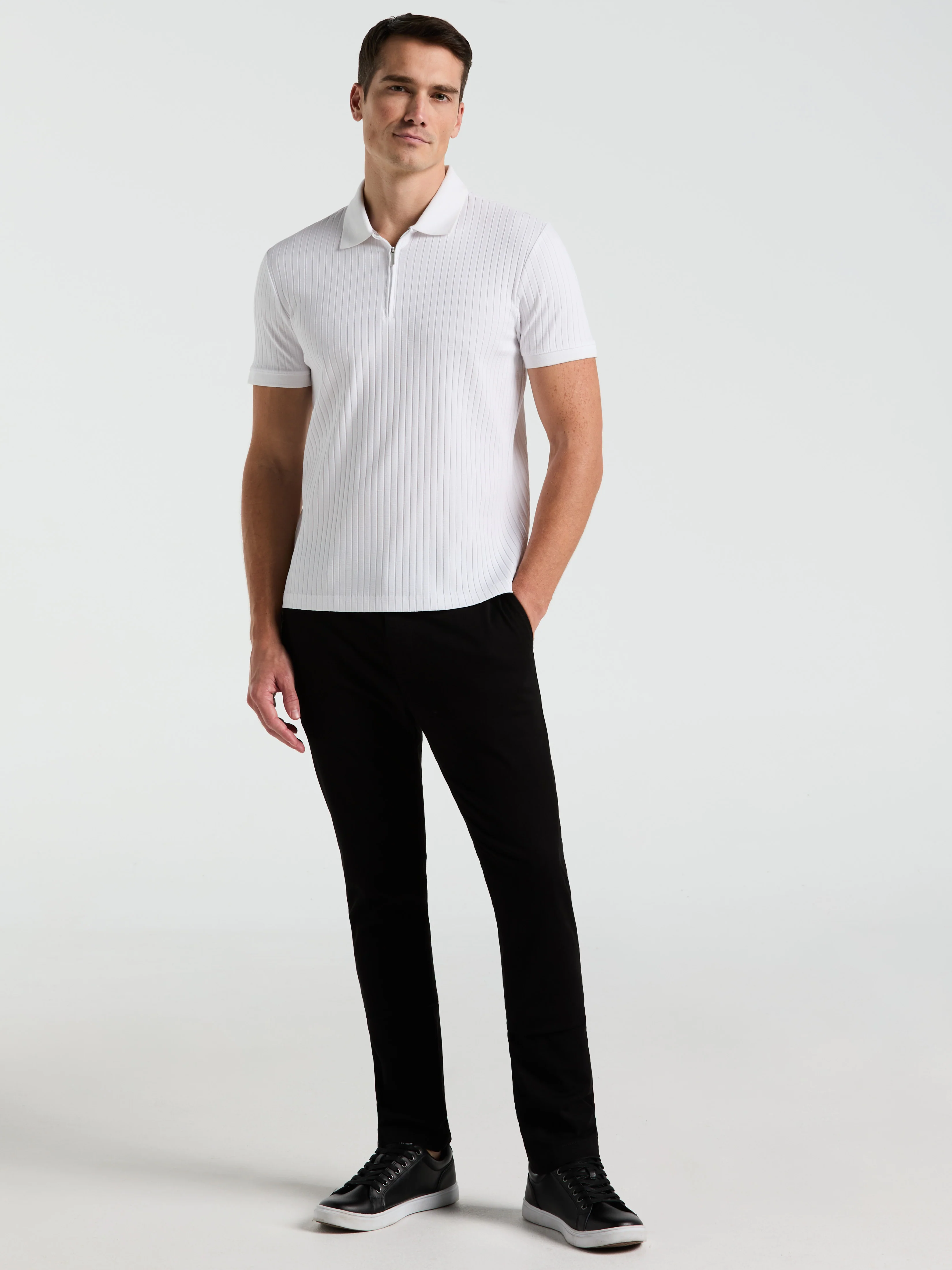 Quarter Zip Ribbed Polo - Image 28