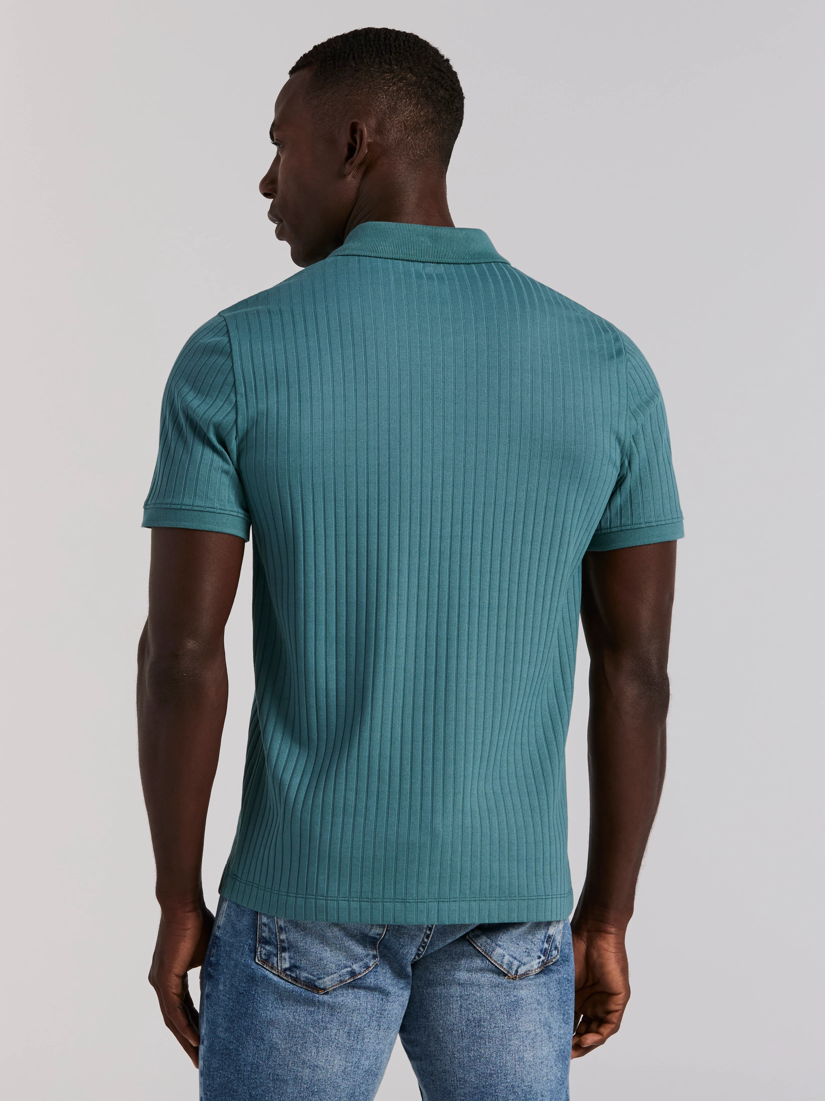 Quarter Zip Ribbed Polo - Image 3