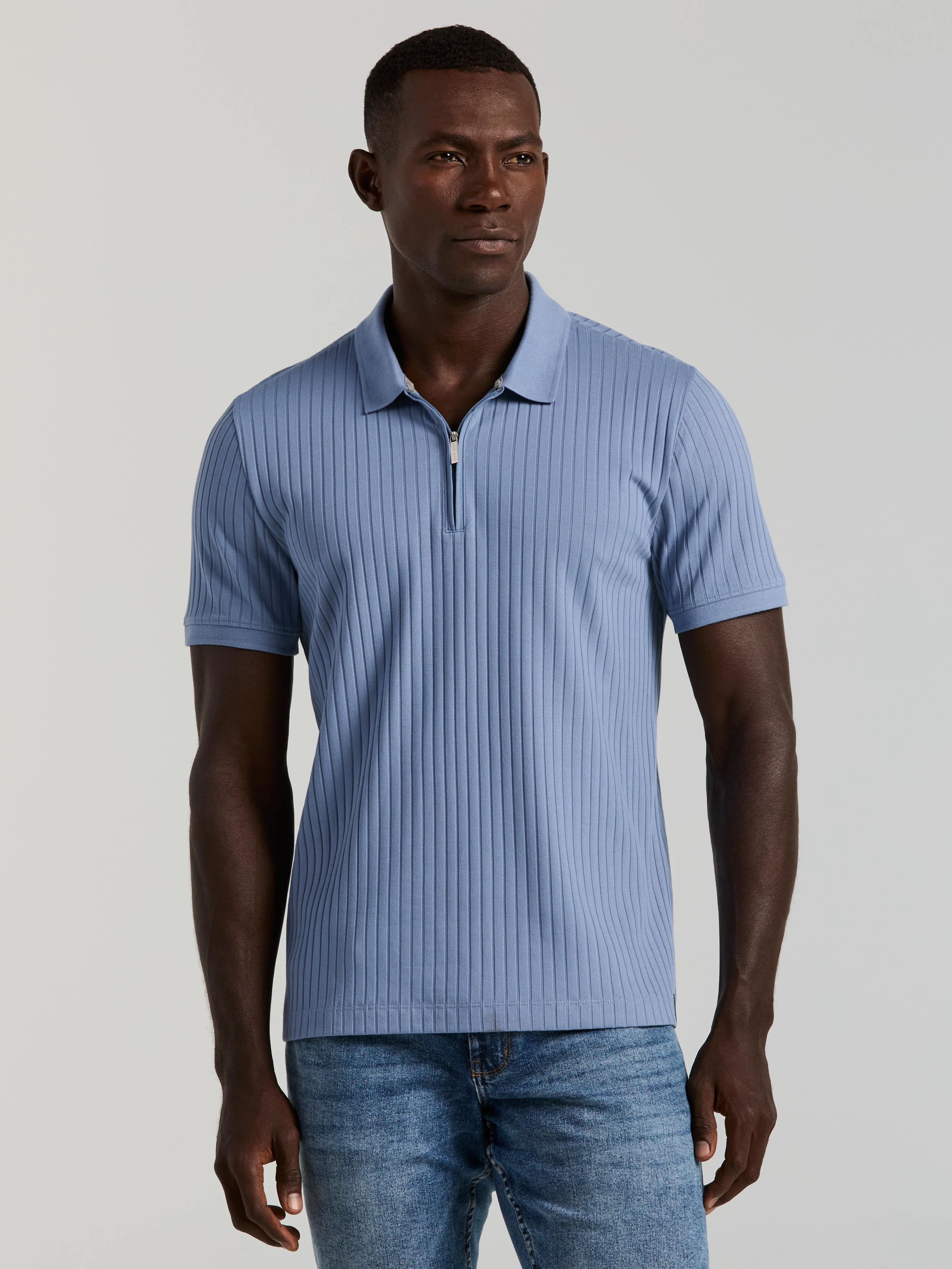 Quarter Zip Ribbed Polo - Image 6