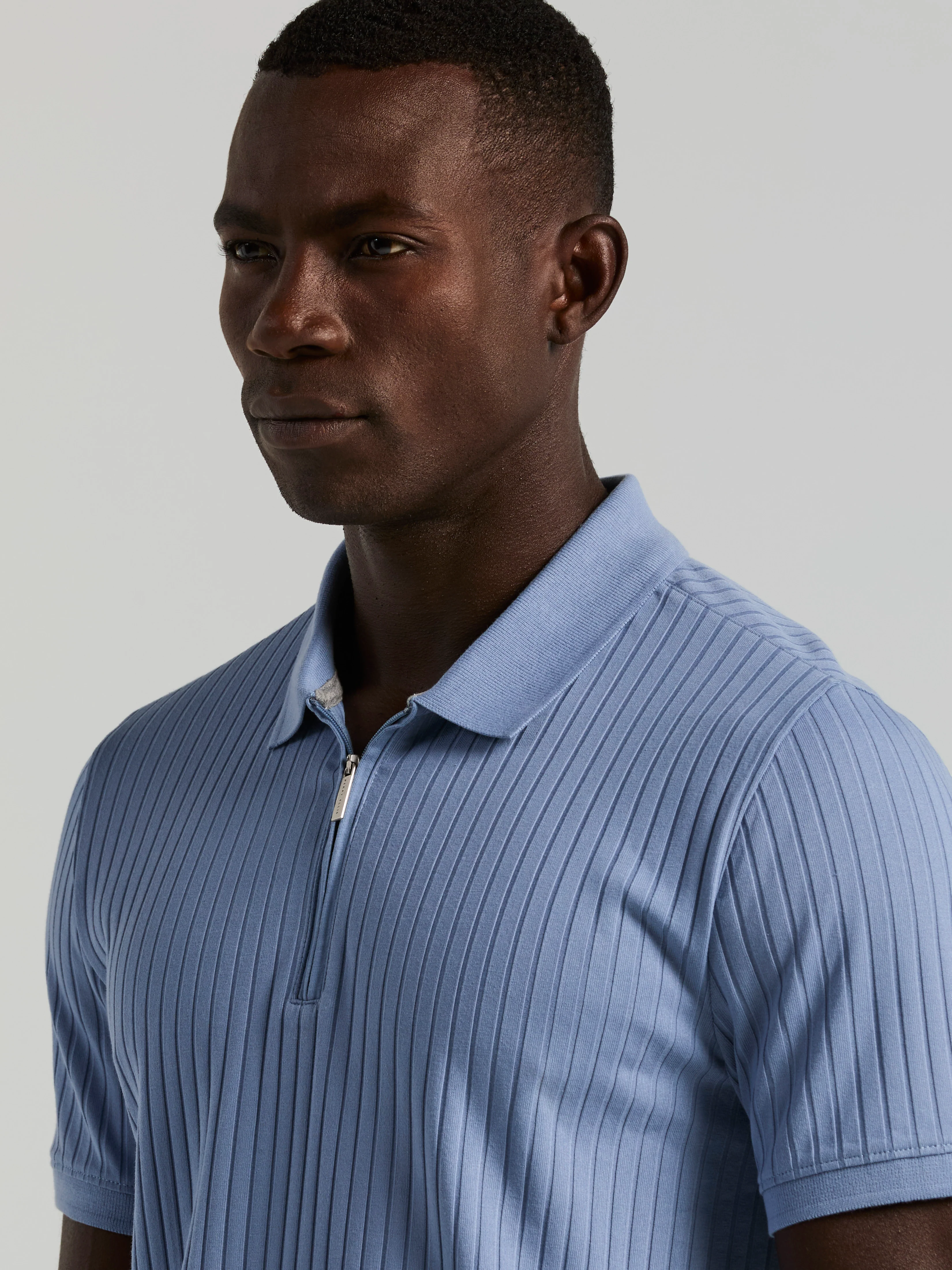 Quarter Zip Ribbed Polo - Image 7