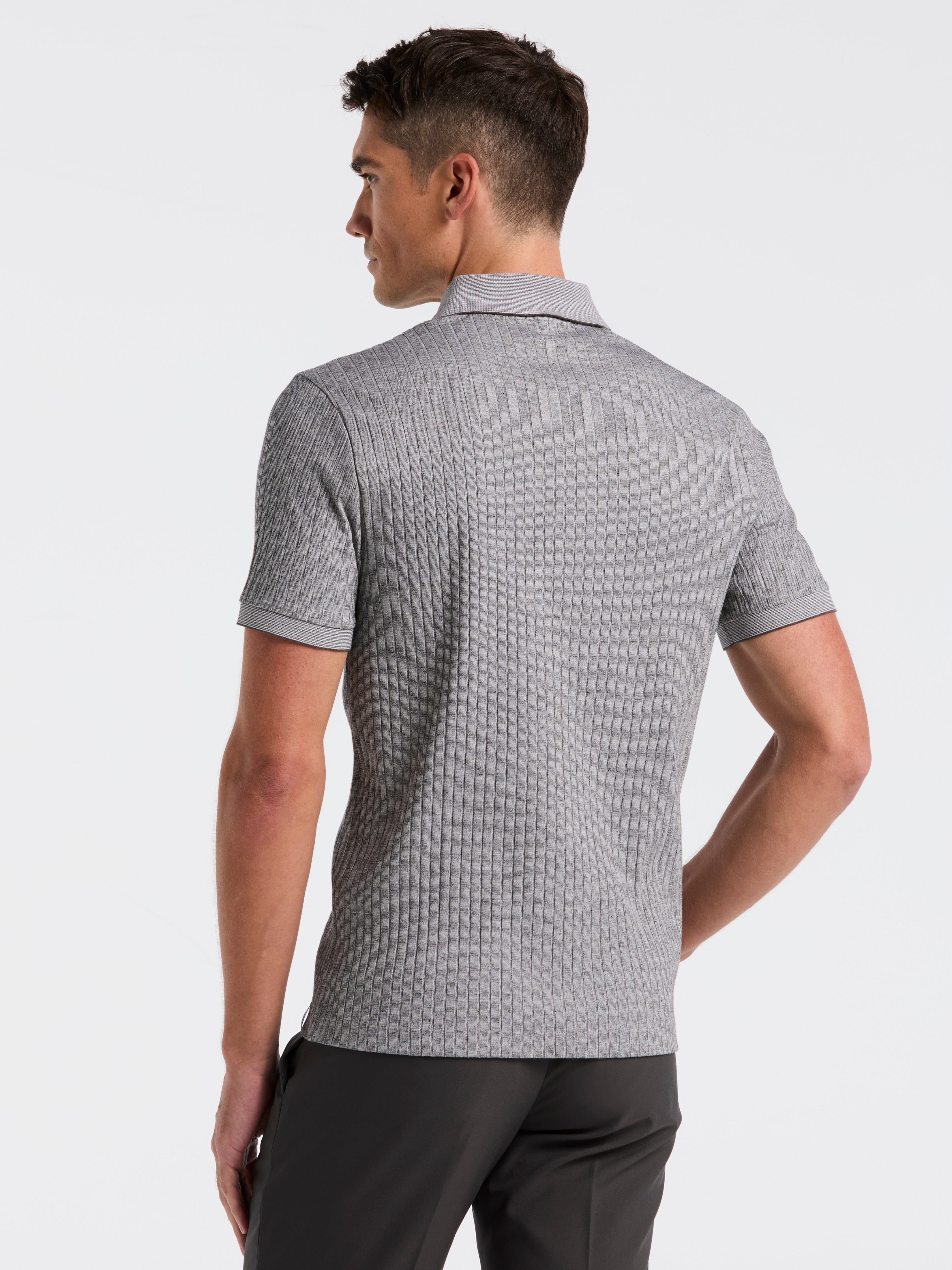 Ribbed Quarter Zip Heathered Polo - Image 6