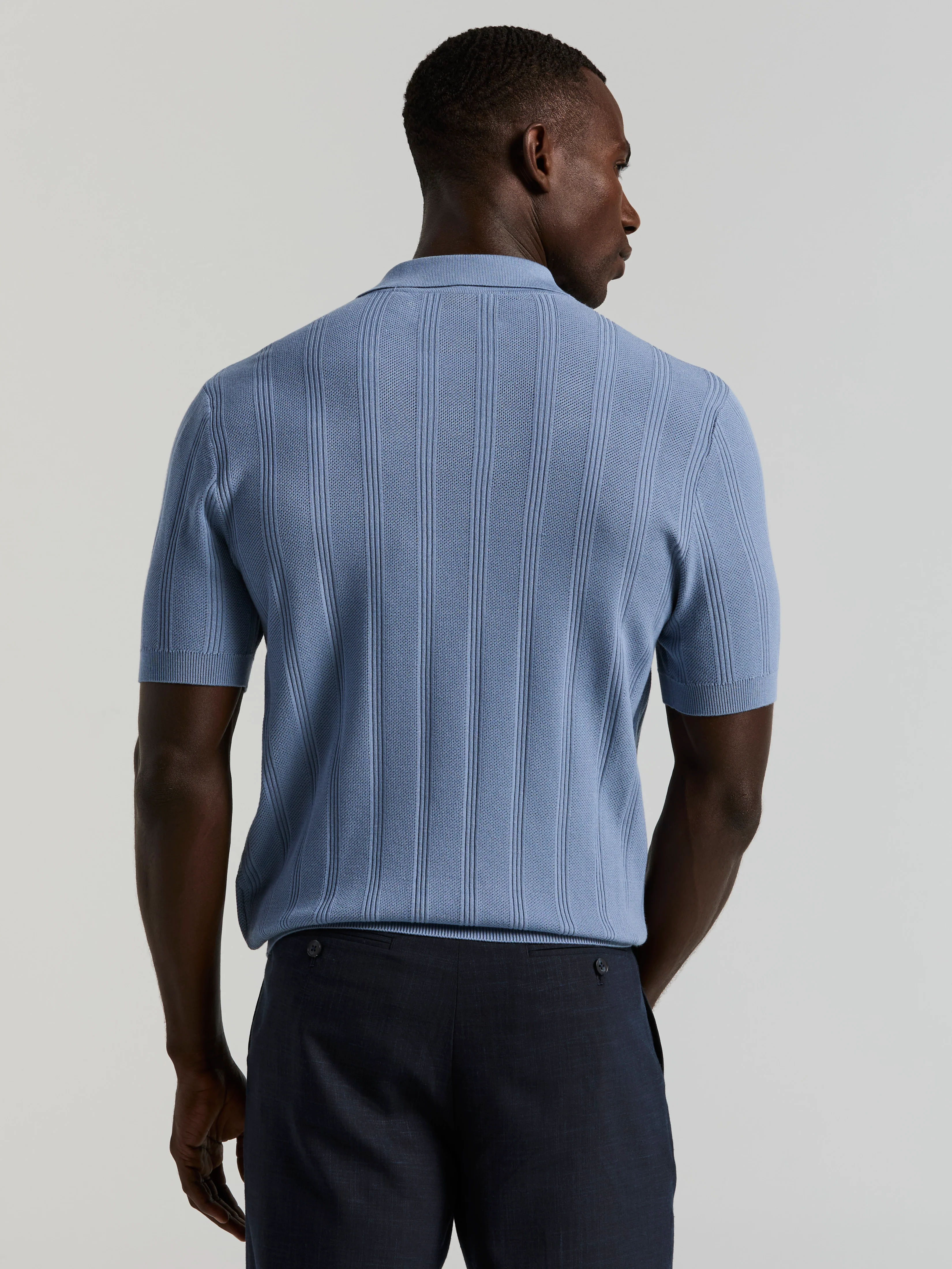 Mesh Stripe Sweater Polo - Image 30