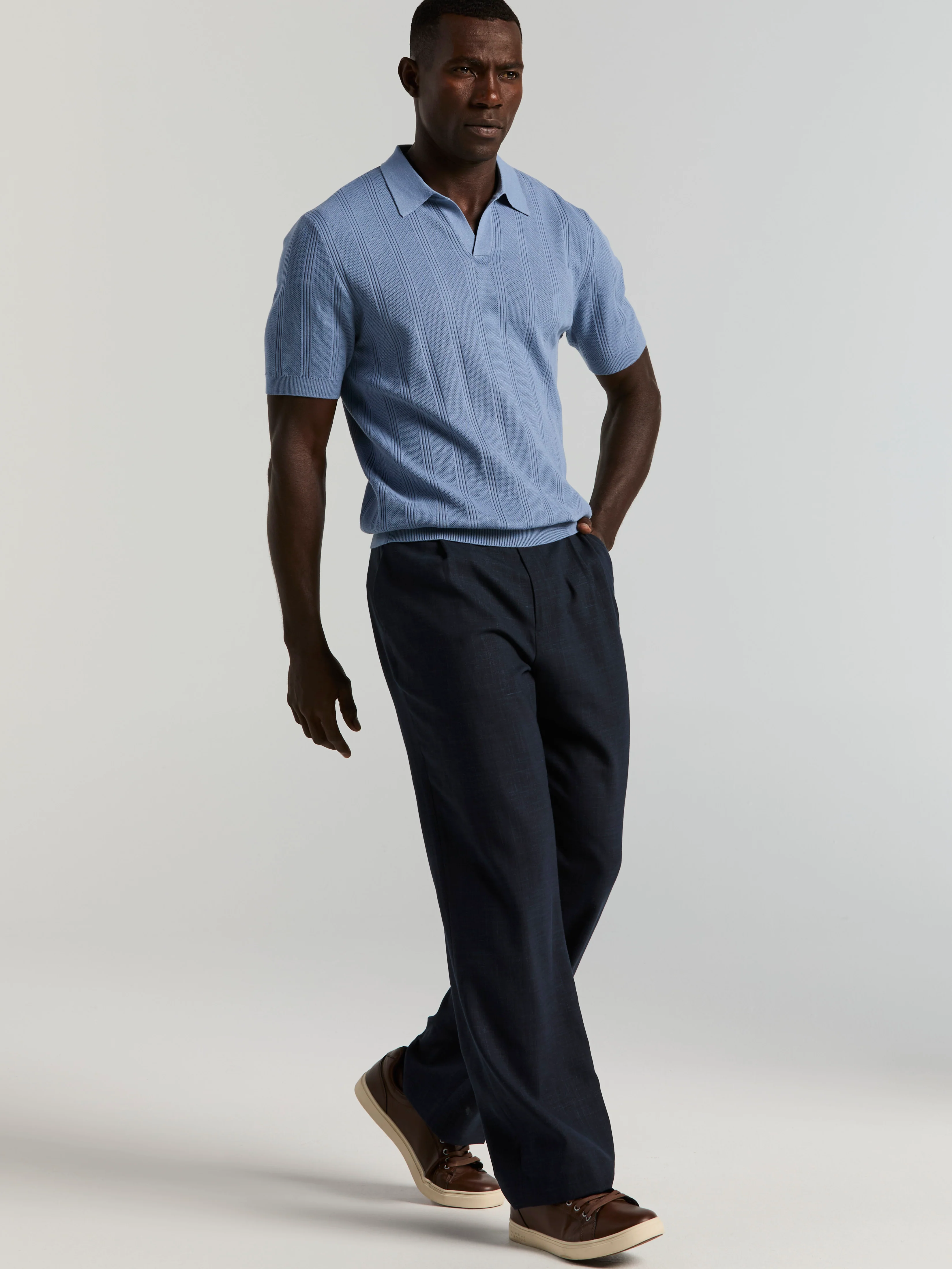 Mesh Stripe Sweater Polo - Image 32