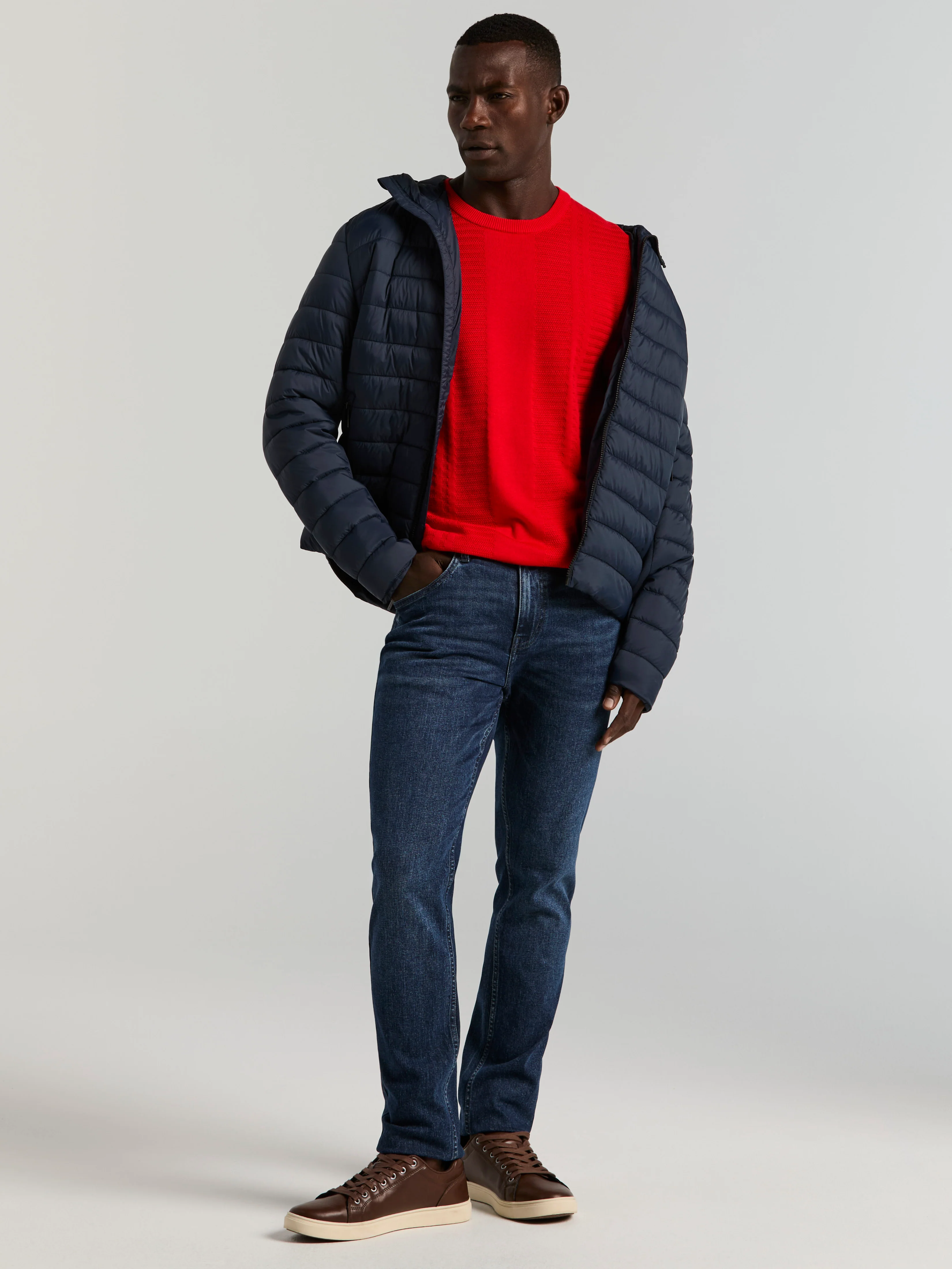 Textured Stripe Crew Neck Sweater Tee - Image 14