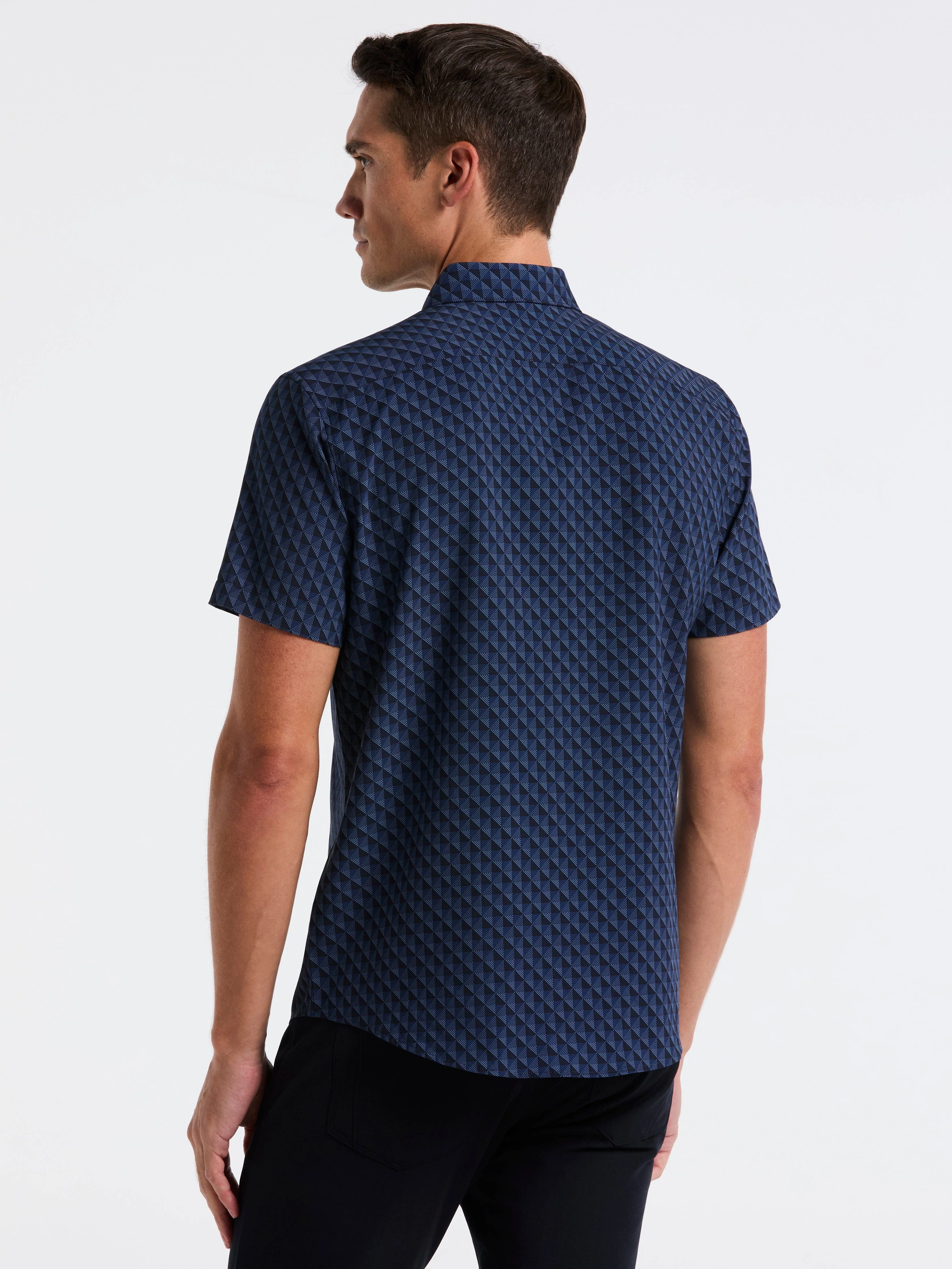 Slim Fit Total Stretch Diamond Geo Print Shirt - Image 7