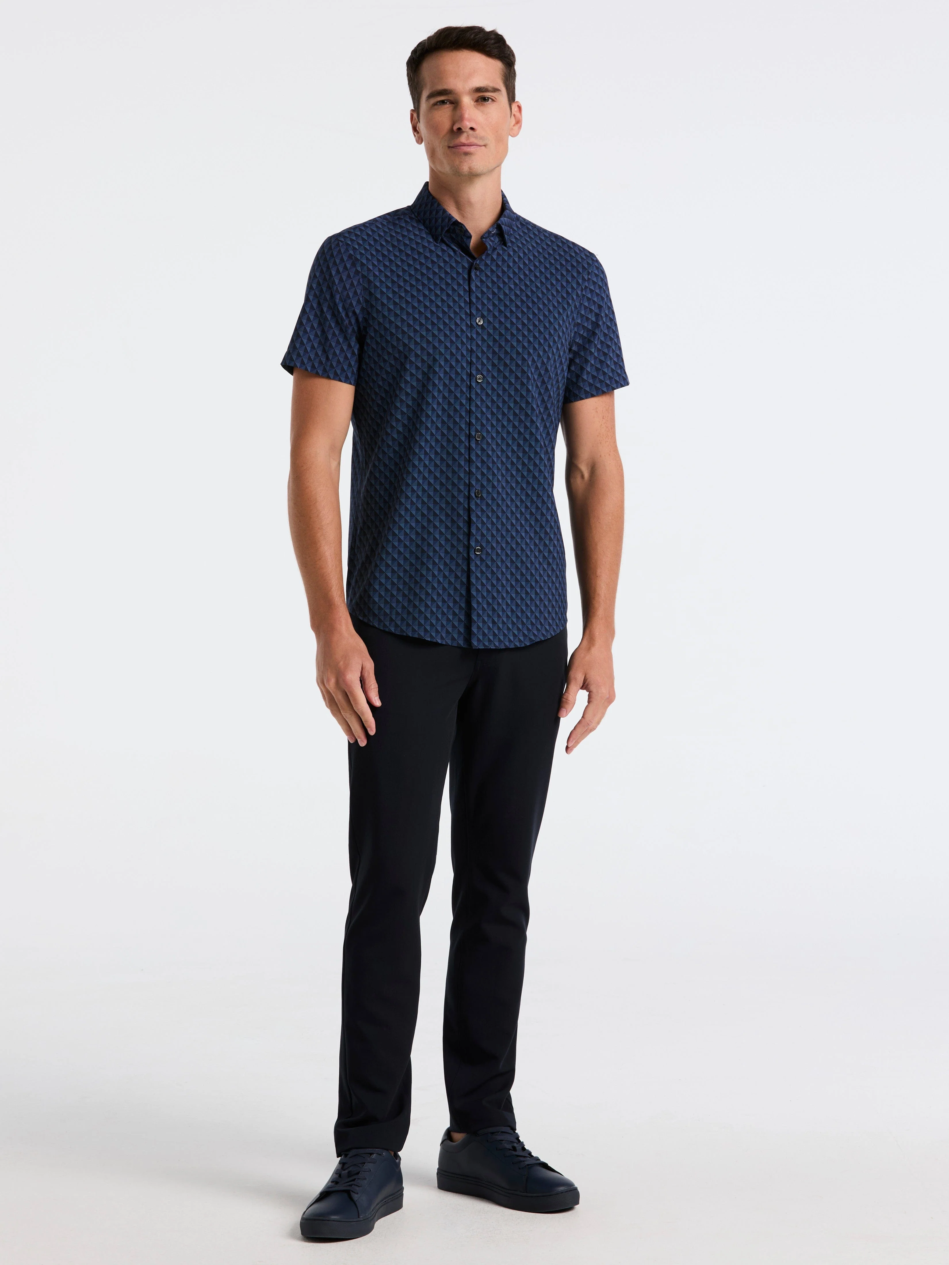 Slim Fit Total Stretch Diamond Geo Print Shirt - Image 9