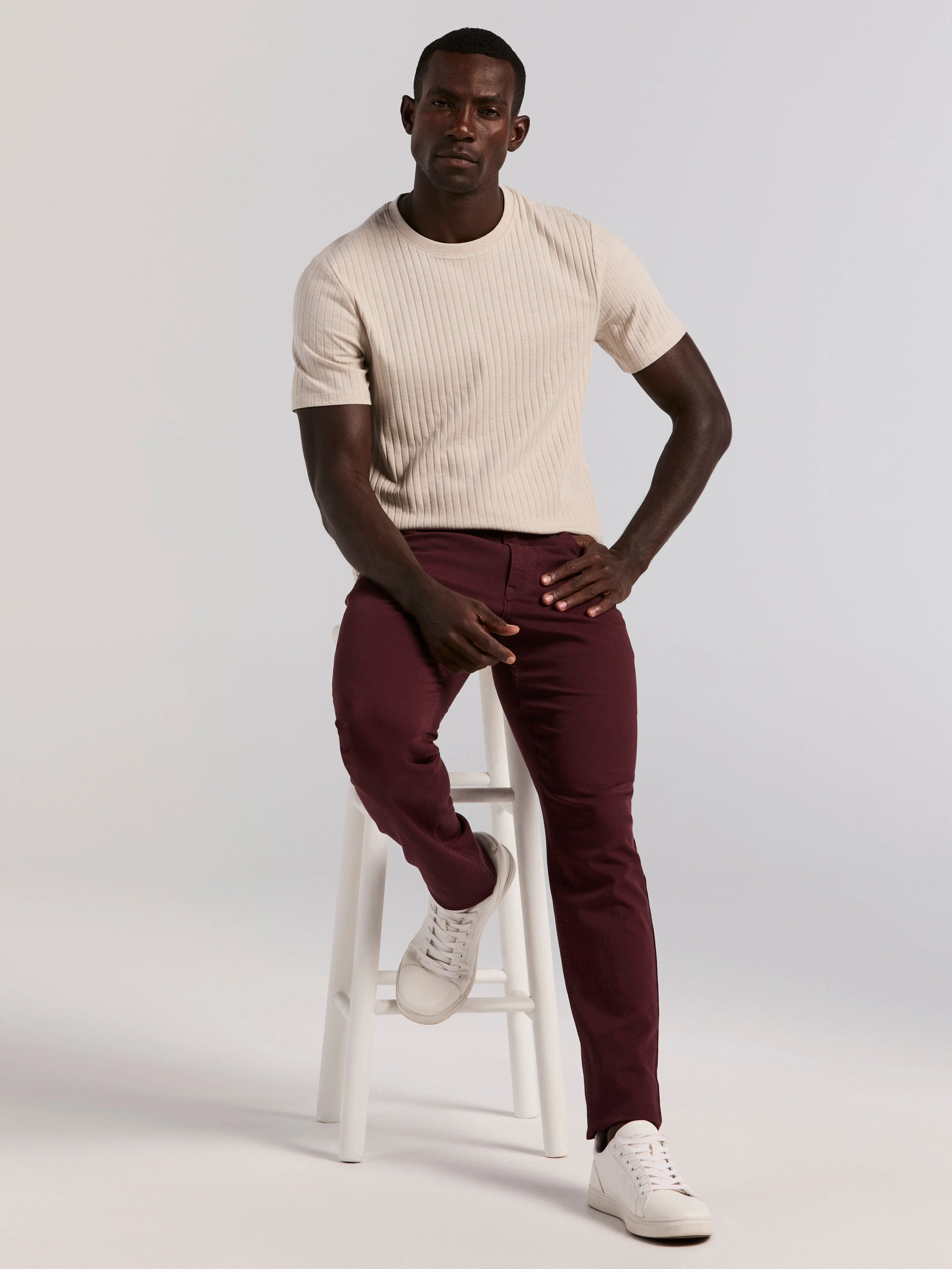 Slim Fit Dyed Solid Twill Five Pocket Pant - Image 15