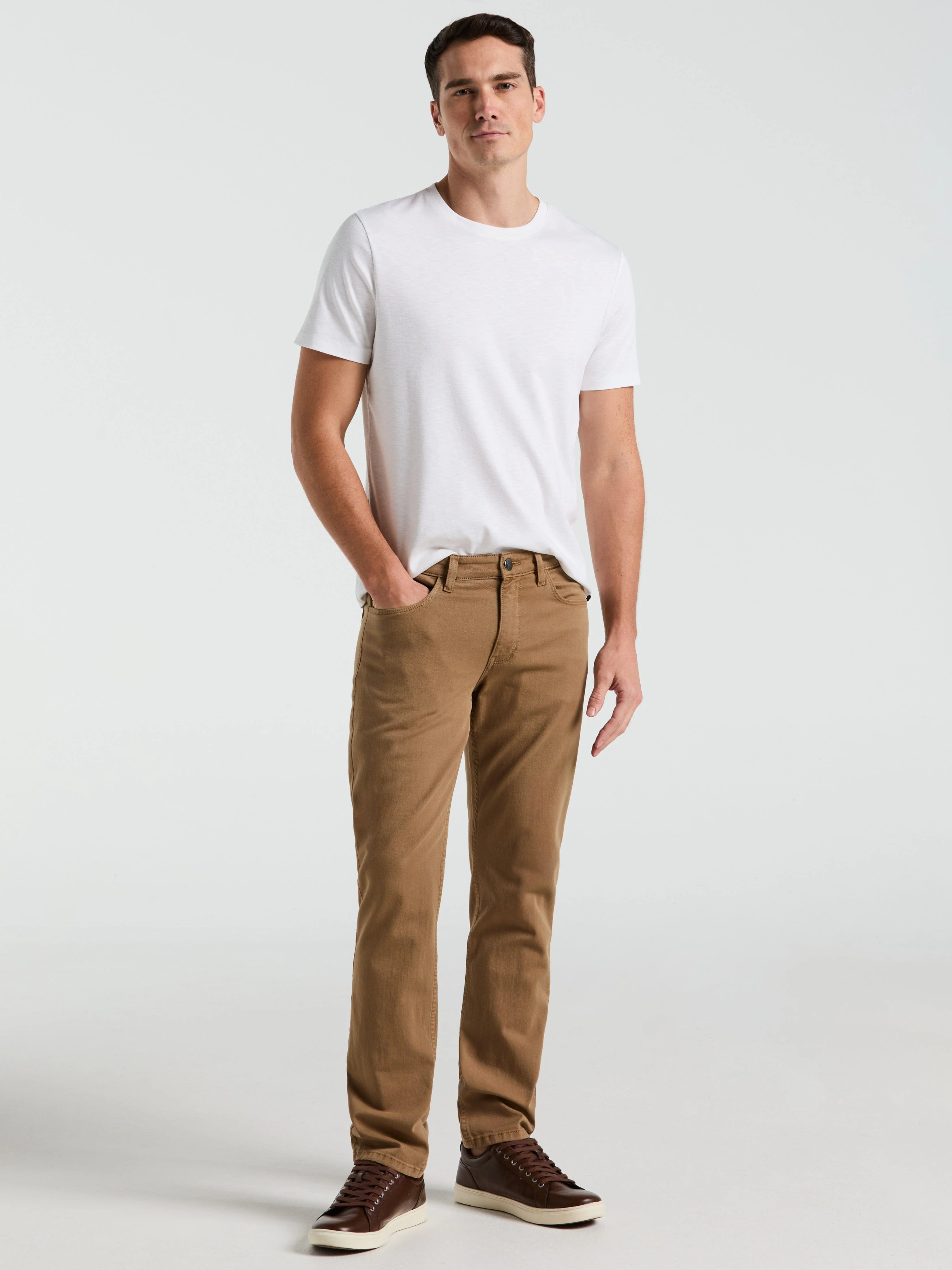 Slim Fit Dyed Solid Twill Five Pocket Pant - Image 9