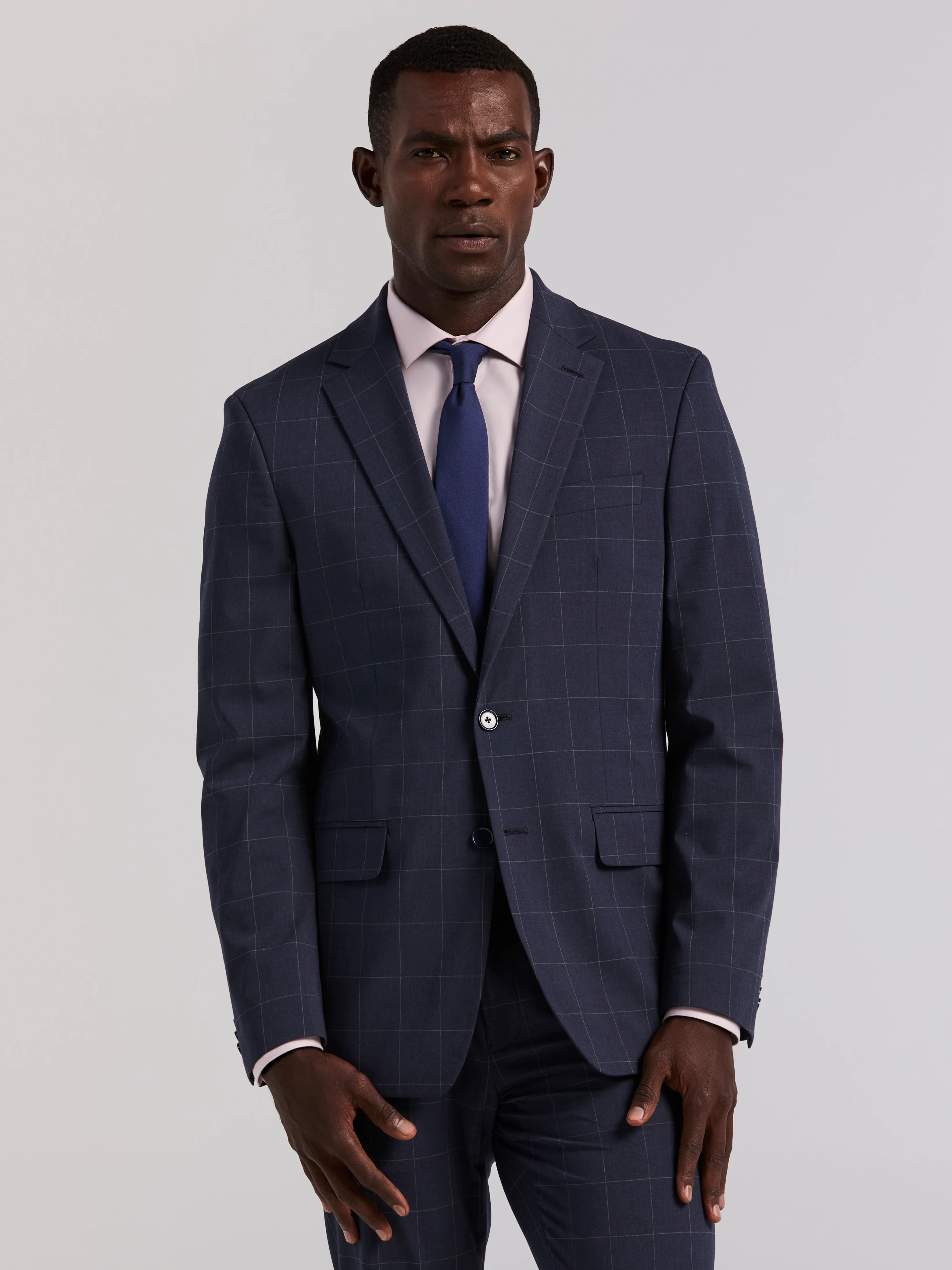 Slim Fit Windowpane Suit Jacket - Image 6