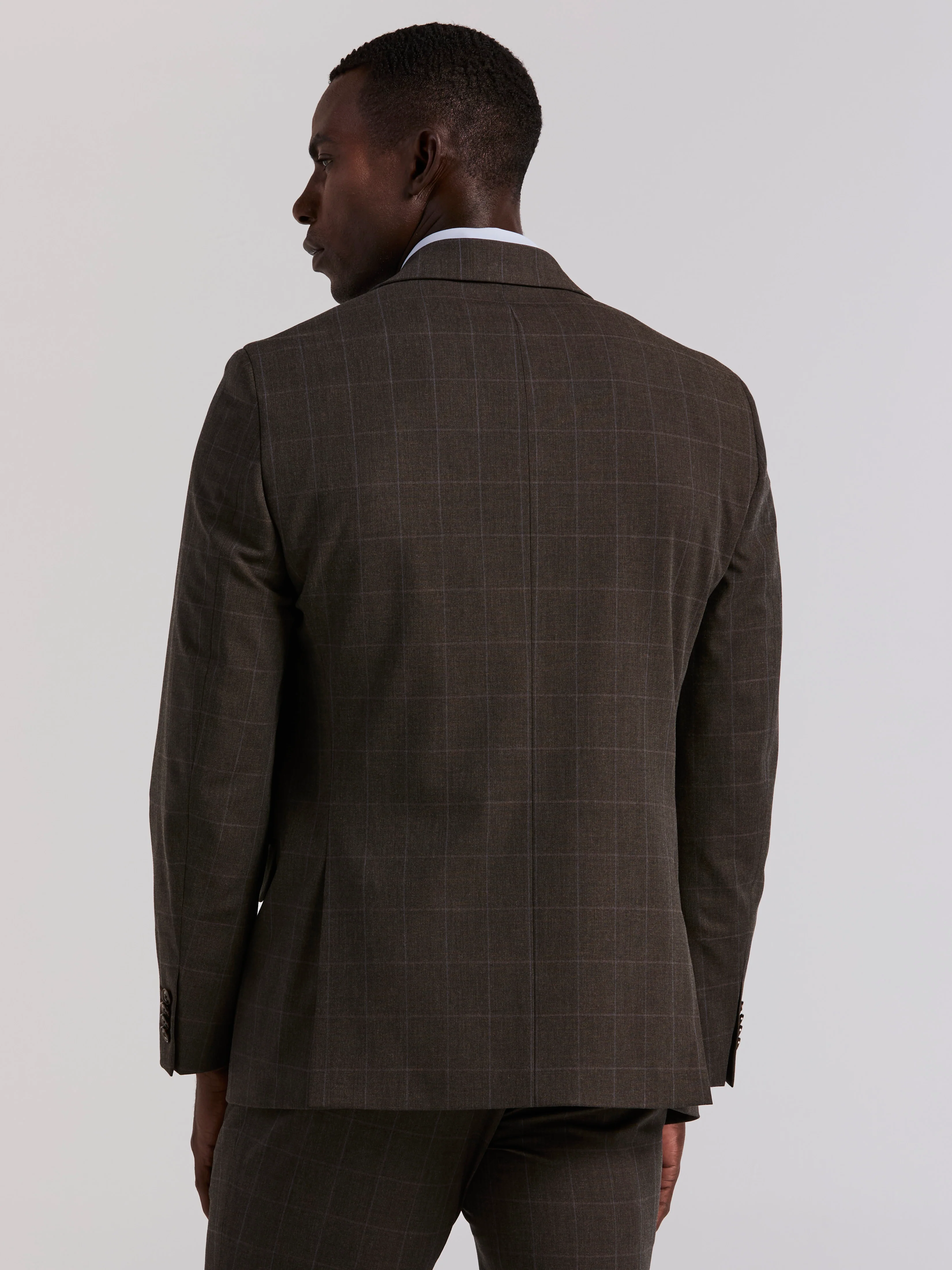 Slim Fit Windowpane Suit Jacket - Image 4