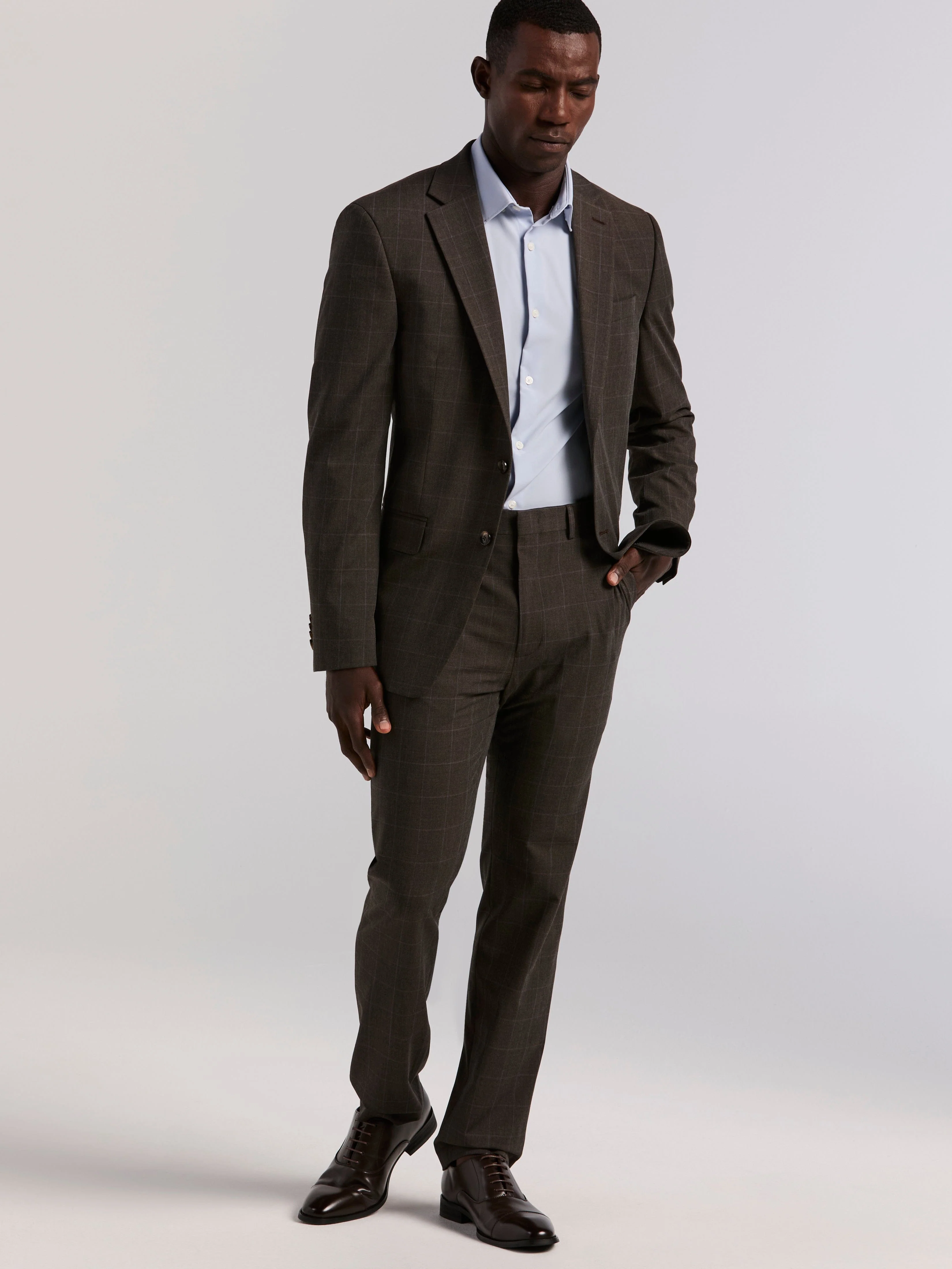 Slim Fit Windowpane Suit Pant - Image 4