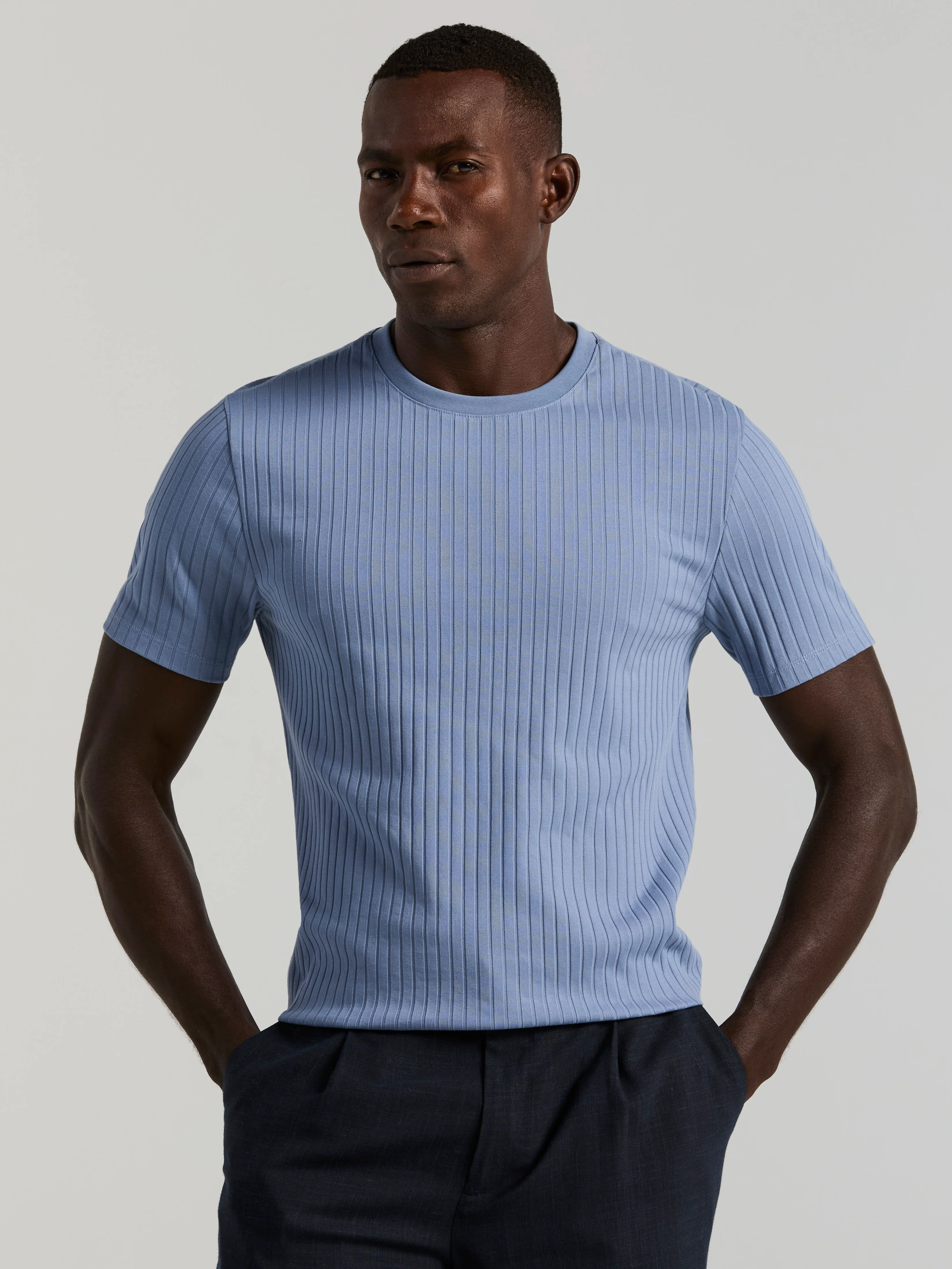Ribbed Crew Neck Tee - Image 27