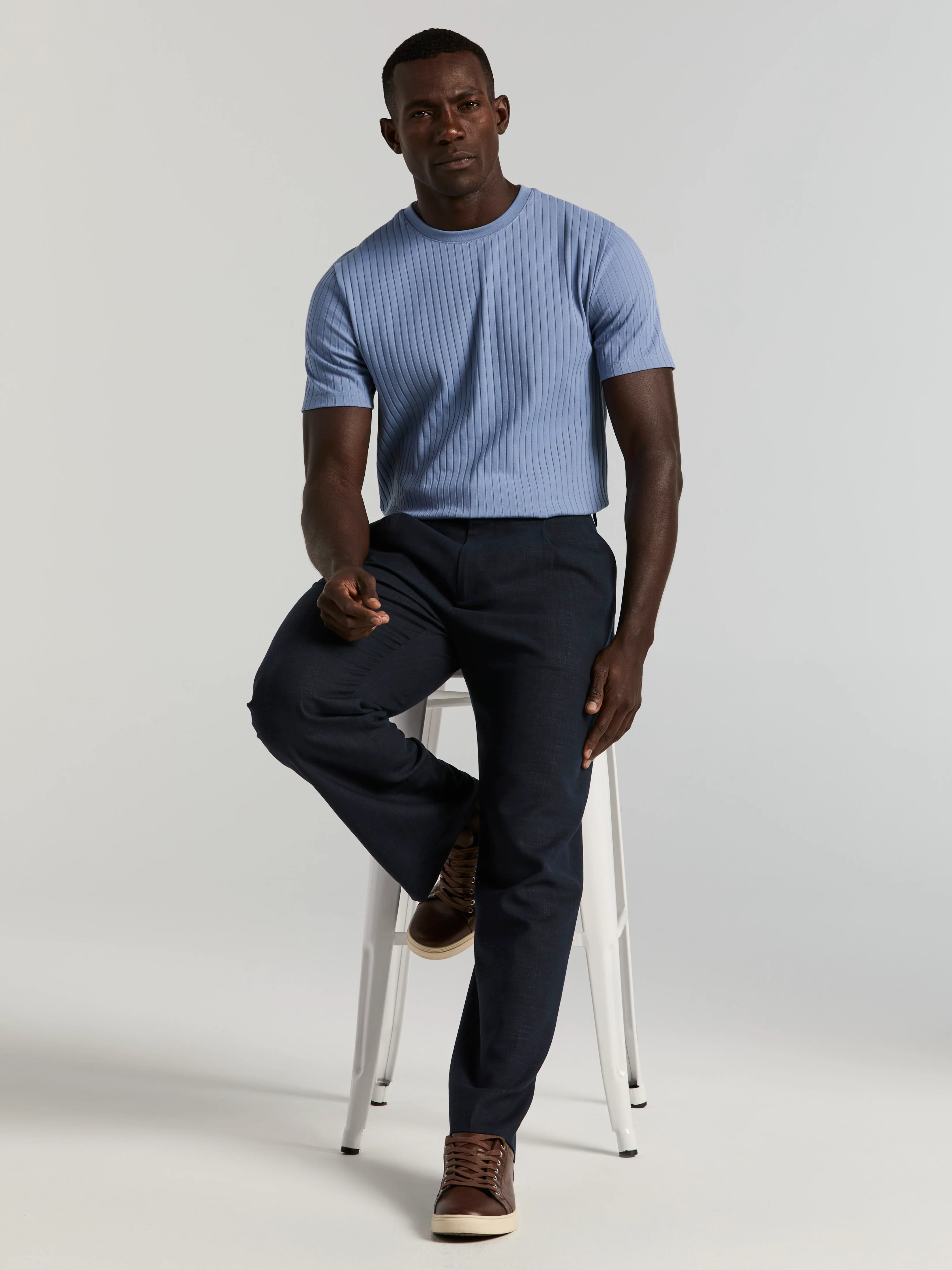 Ribbed Crew Neck Tee - Image 30