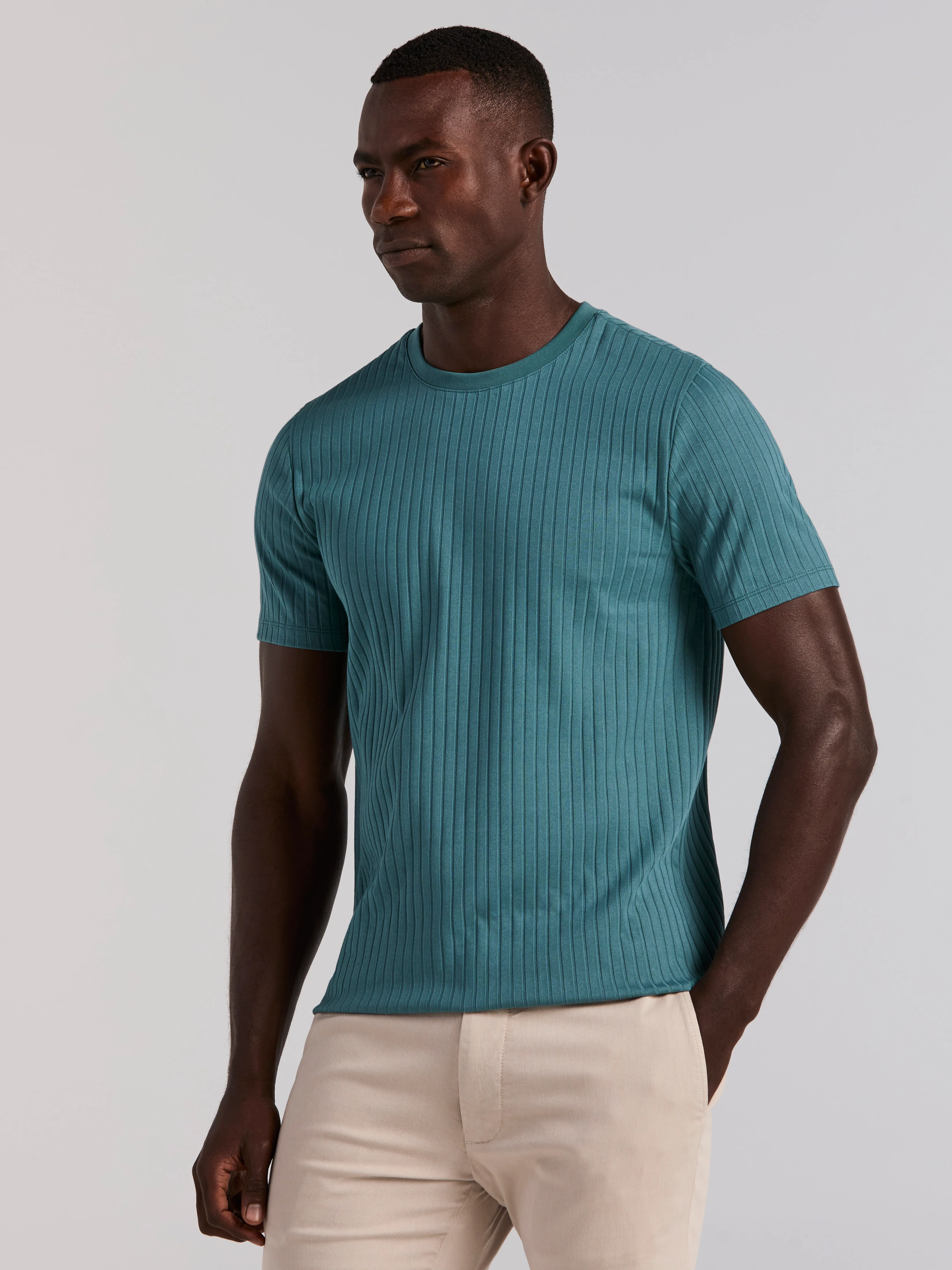 Ribbed Crew Neck Tee - Image 32