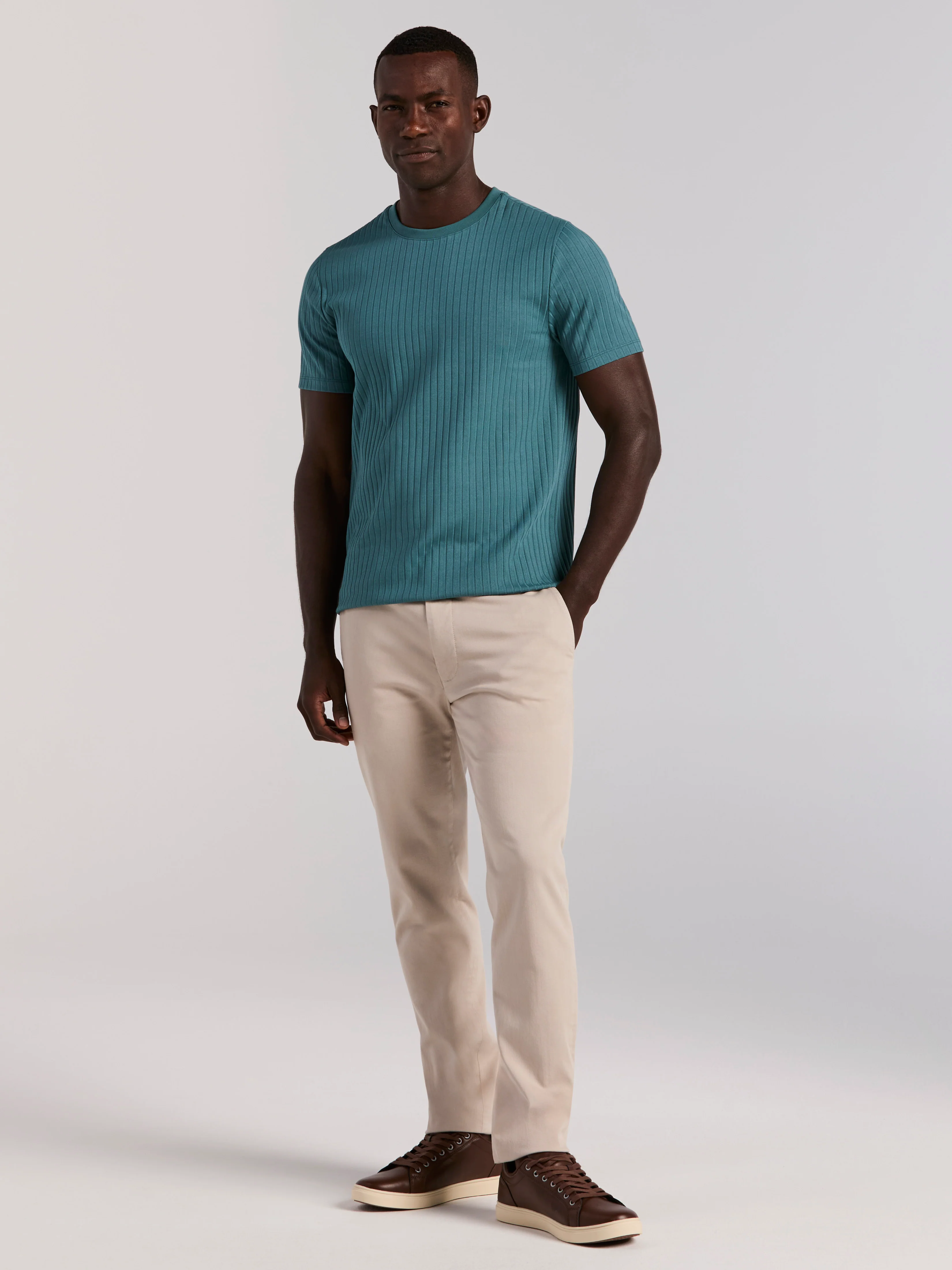 Ribbed Crew Neck Tee - Image 36