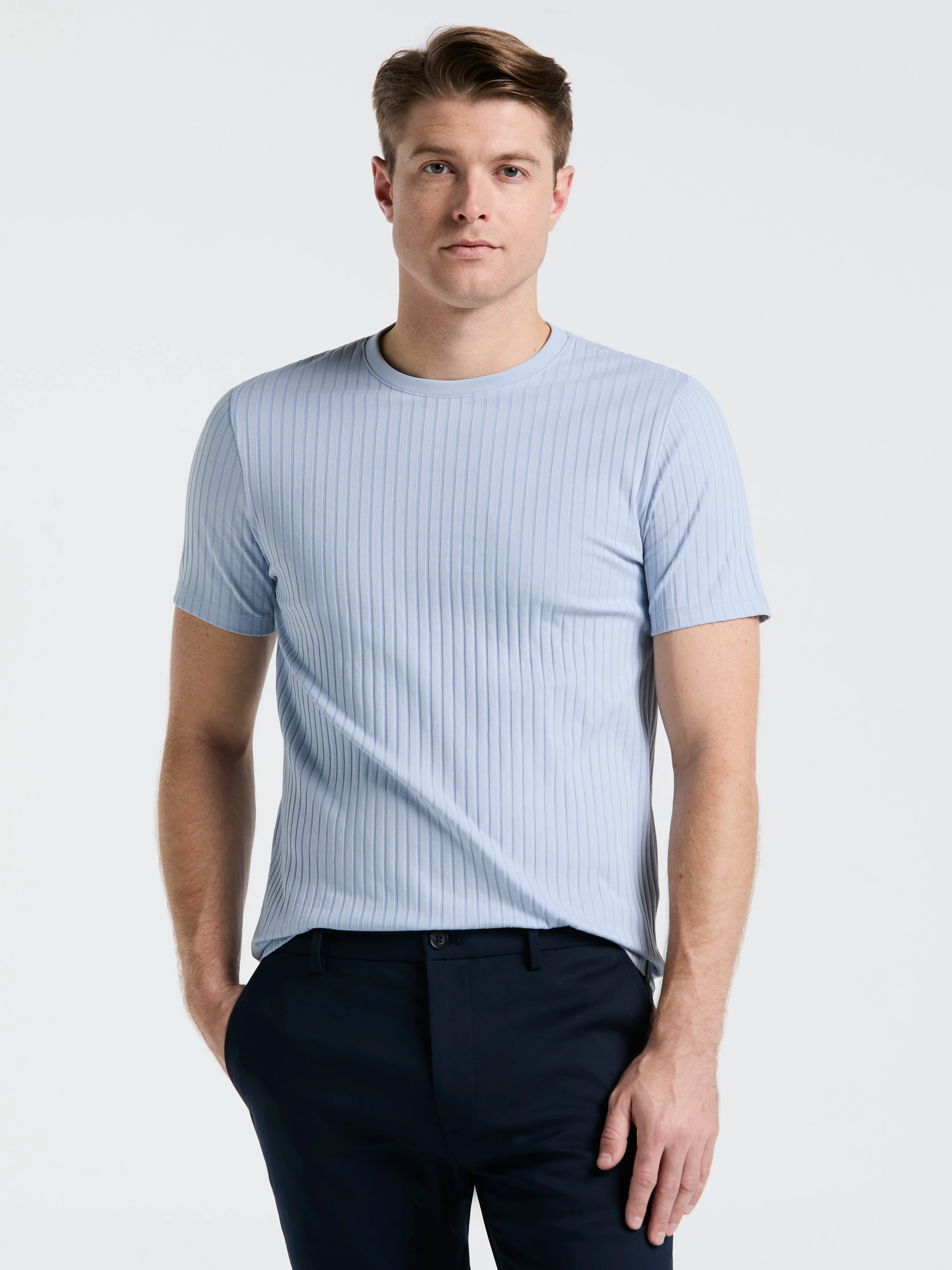 Ribbed Crew Neck Tee - Image 37