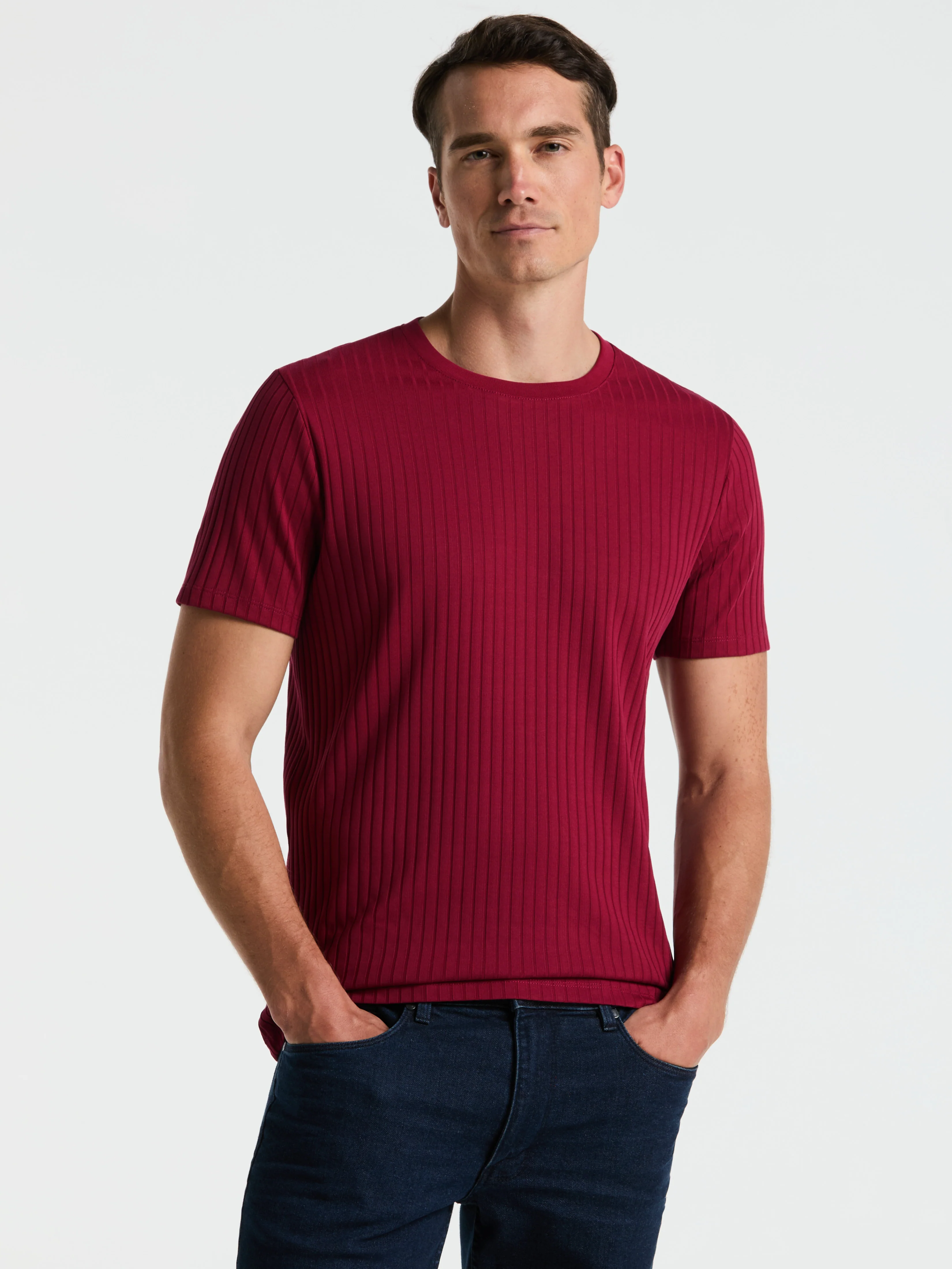 Ribbed Crew Neck Tee - Image 45