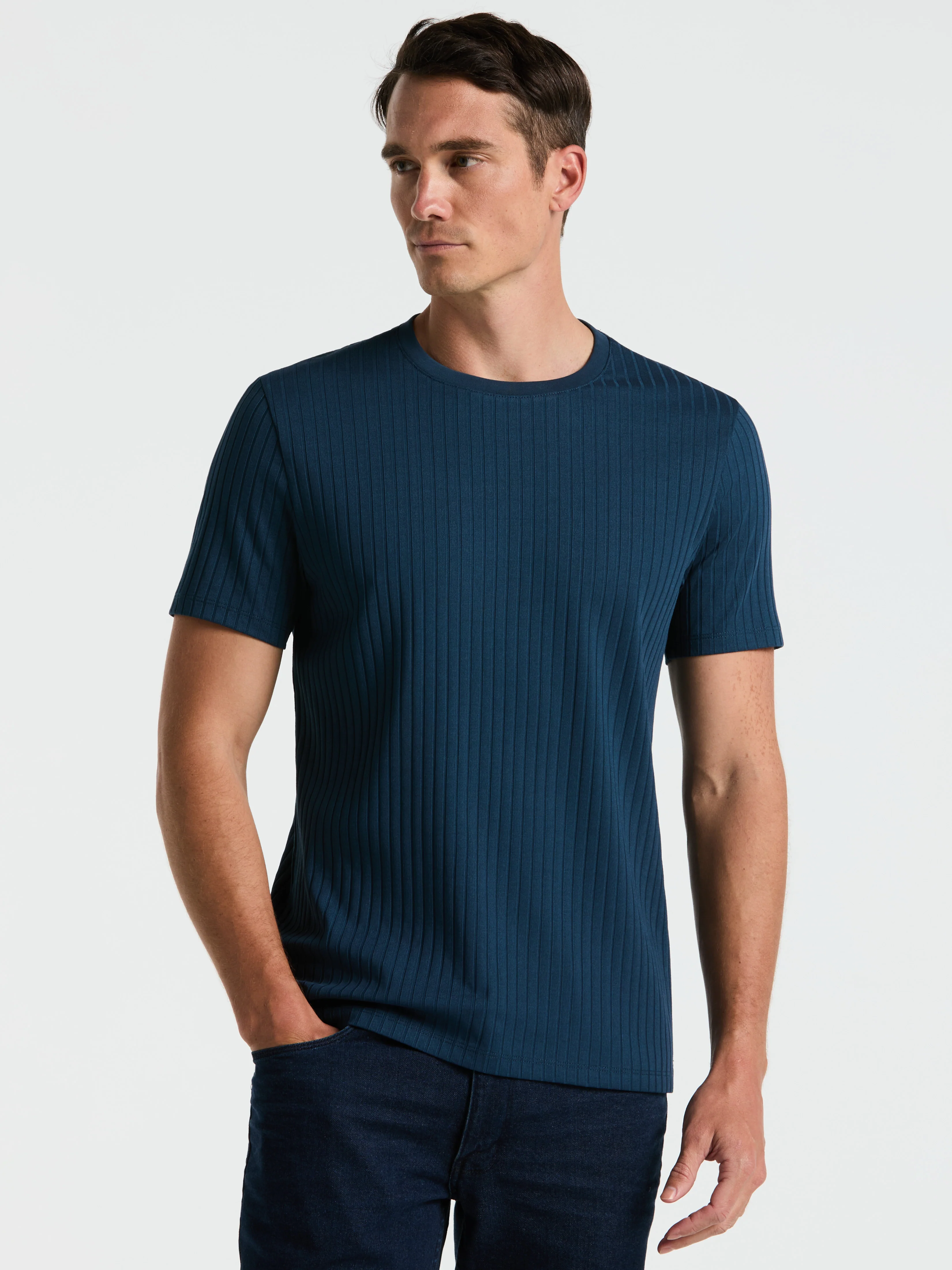 Ribbed Crew Neck Tee - Image 49