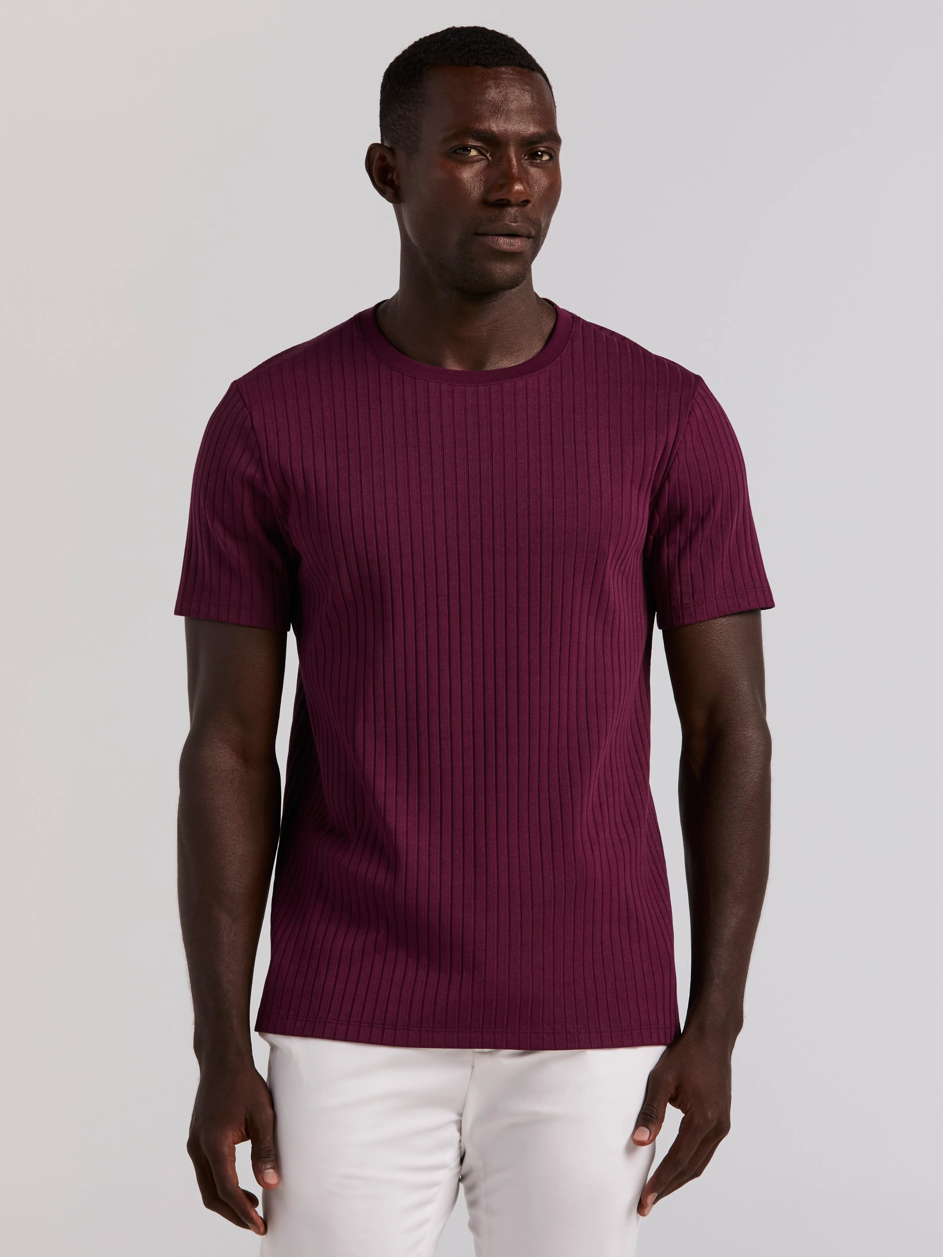 Ribbed Crew Neck Tee - Image 53