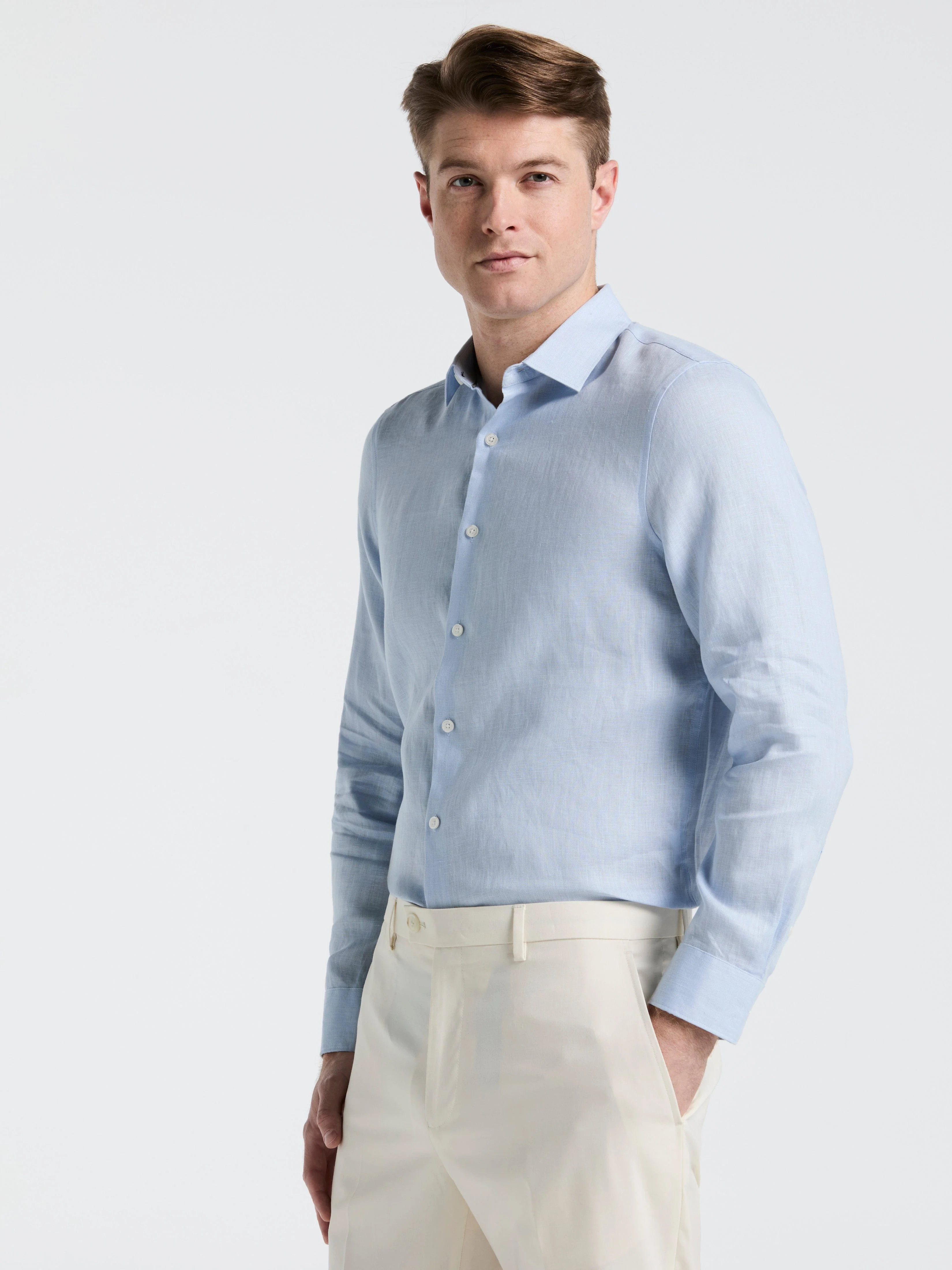 Solid Linen Shirt - Image 21