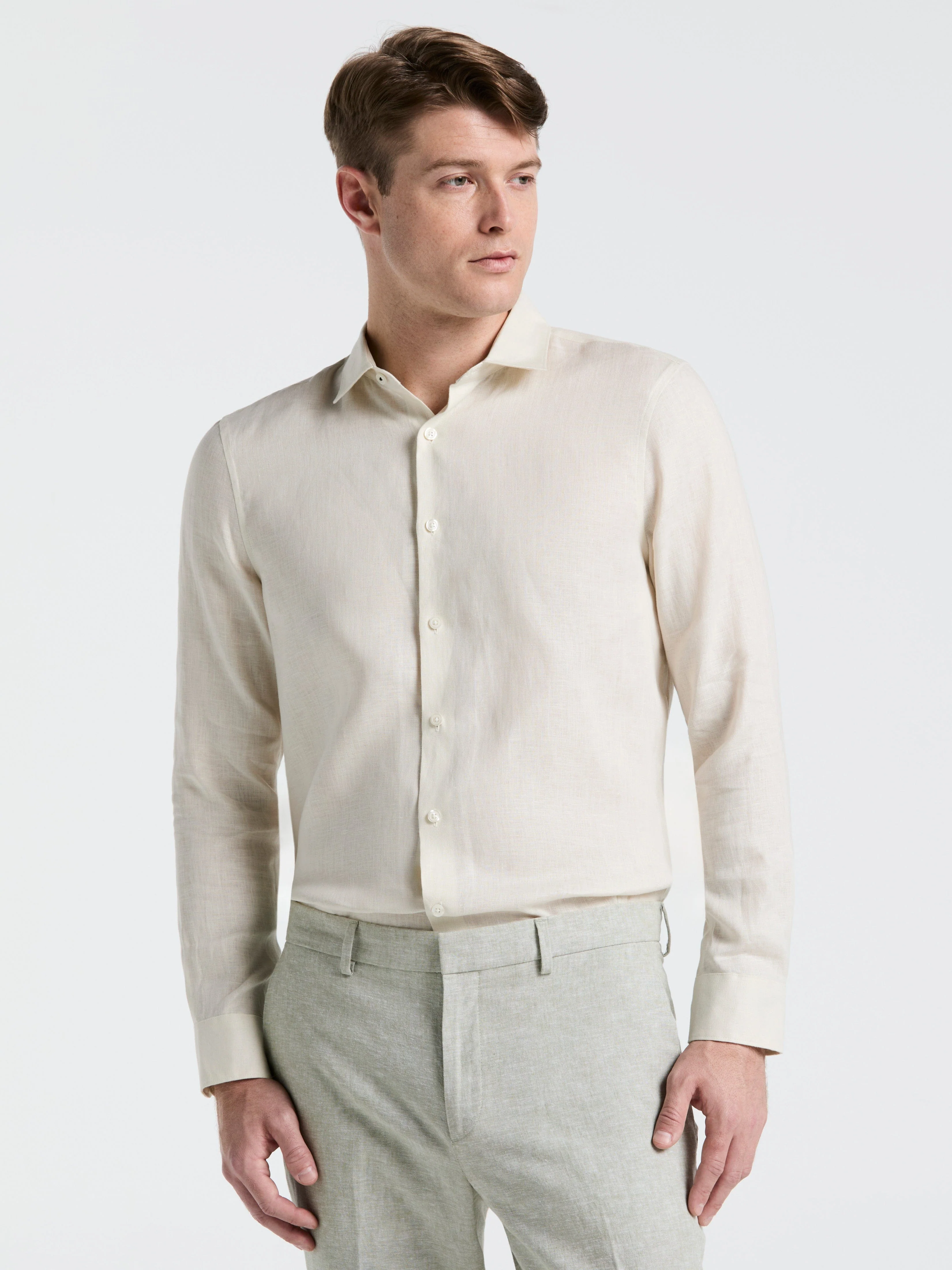 Solid Linen Shirt - Image 9