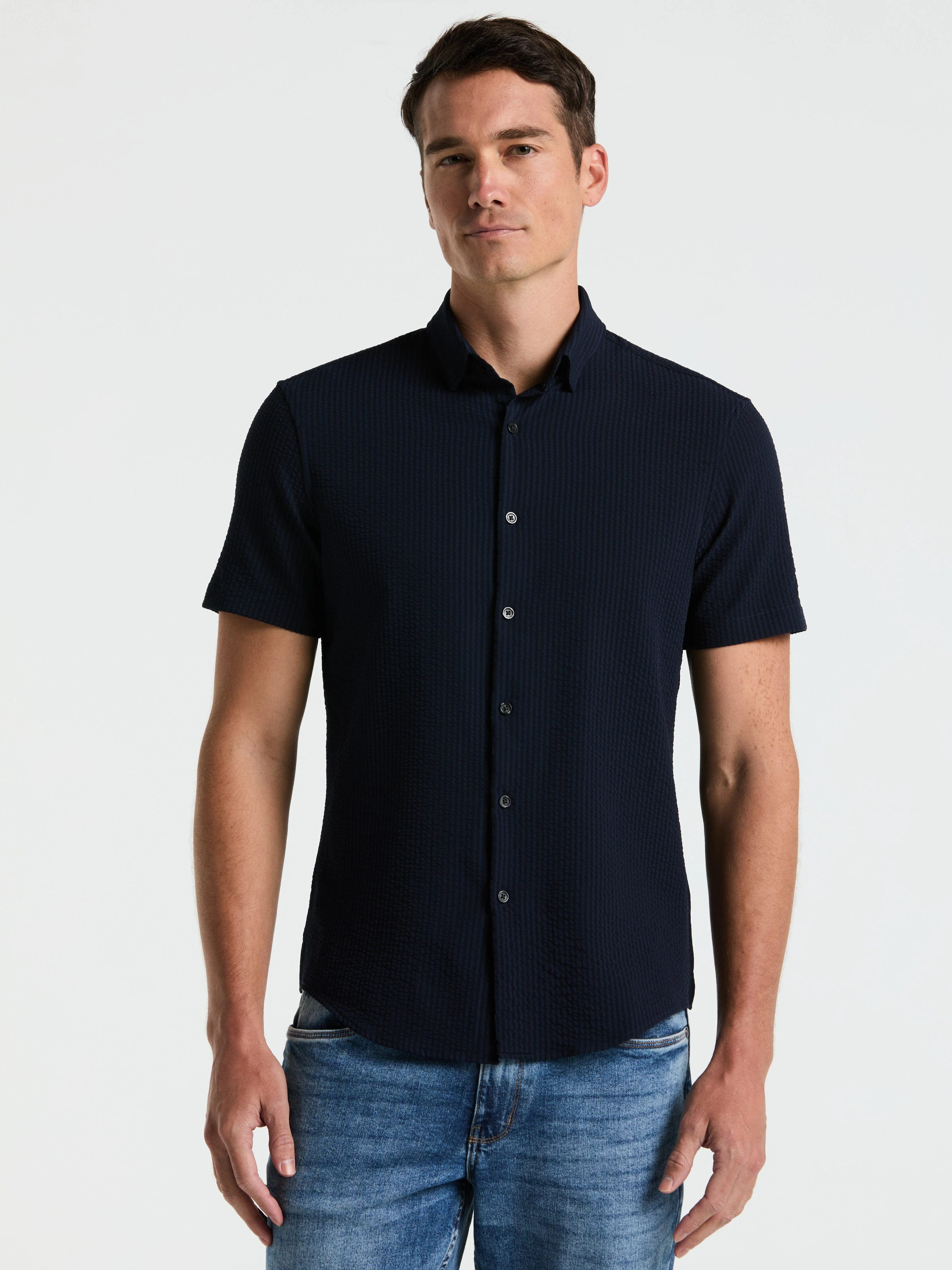 Stretch Seersucker Slim Fit Shirt - Image 10