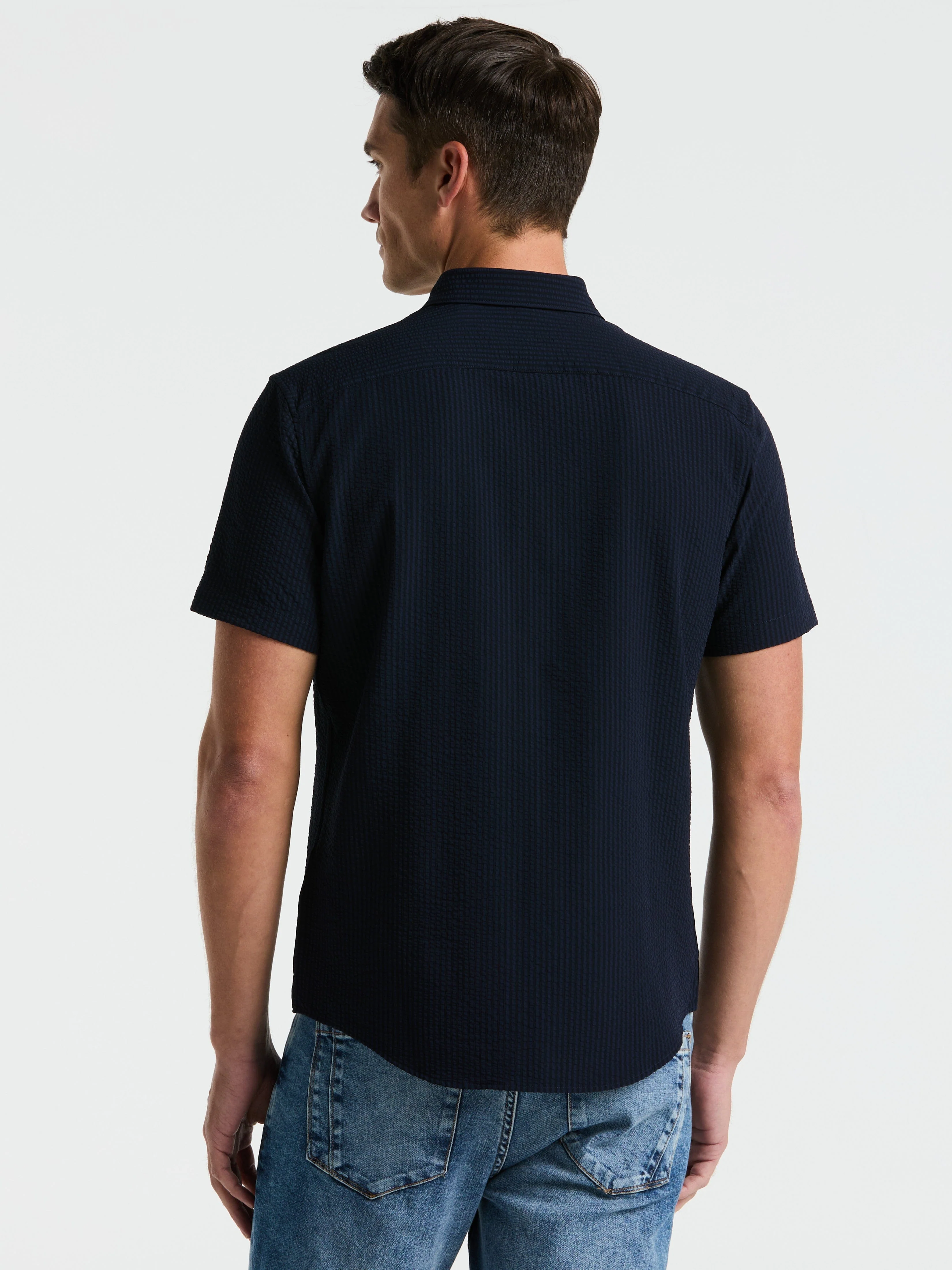 Stretch Seersucker Slim Fit Shirt - Image 11