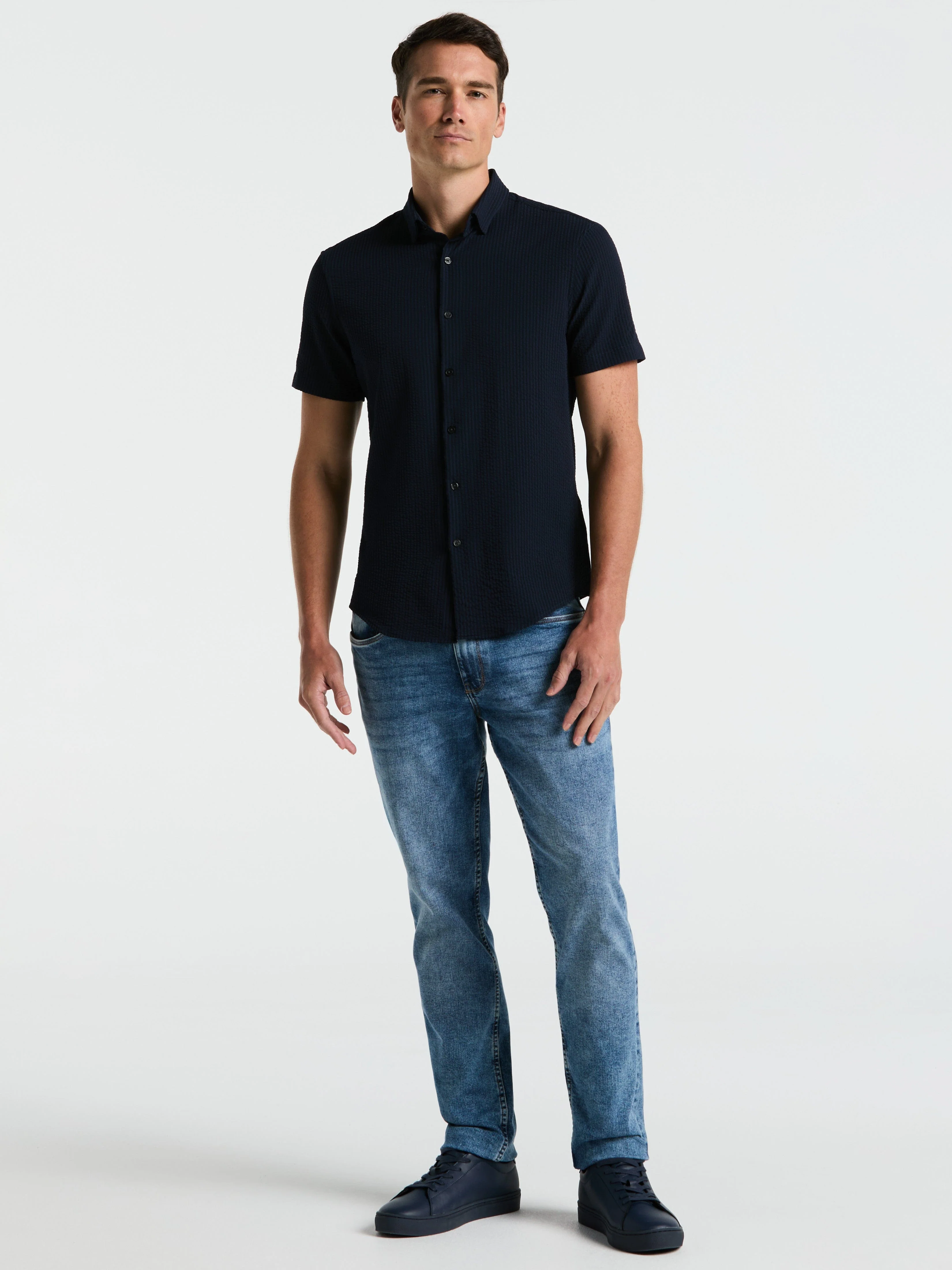 Stretch Seersucker Slim Fit Shirt - Image 13