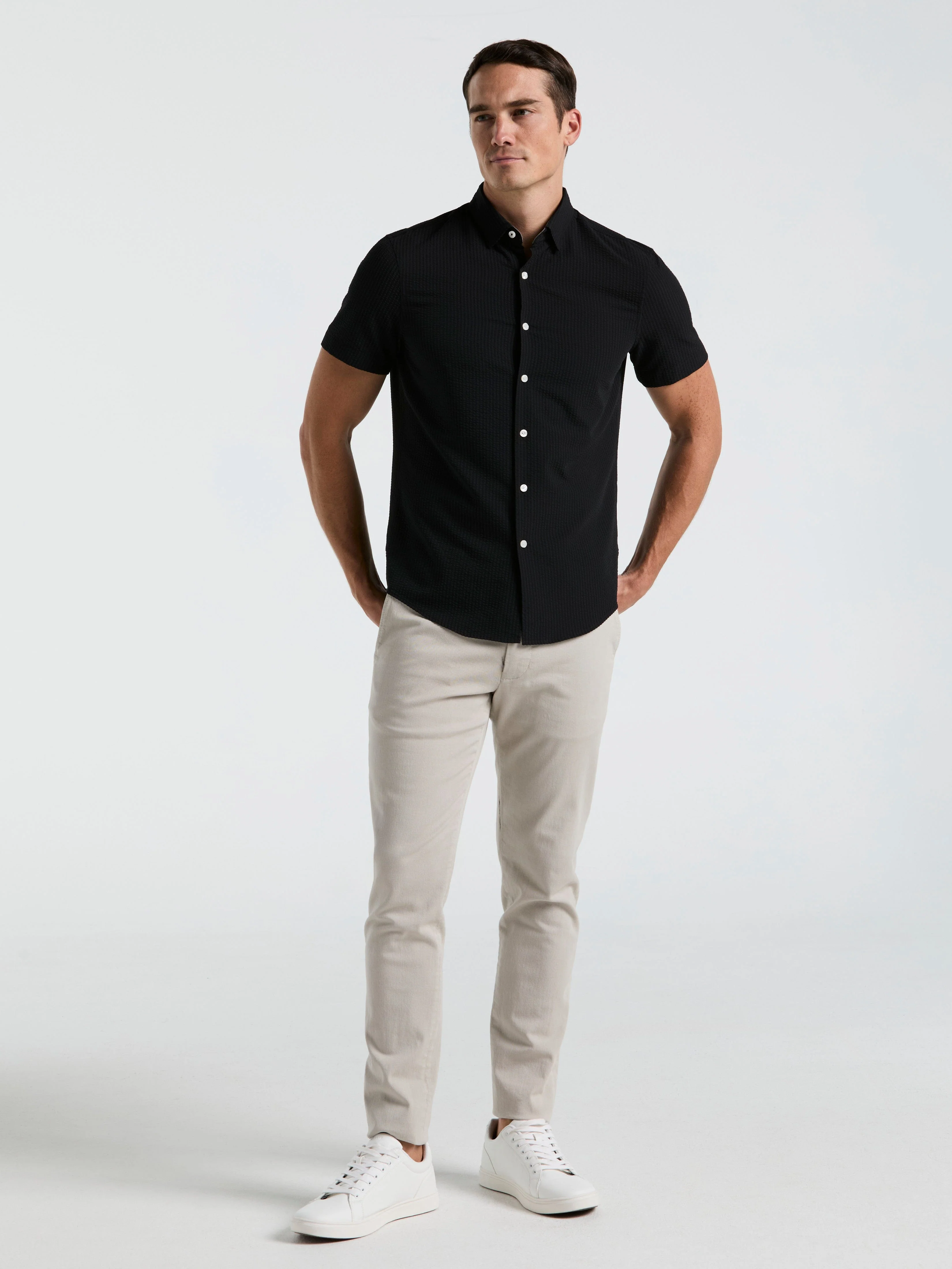 Stretch Seersucker Slim Fit Shirt - Image 17