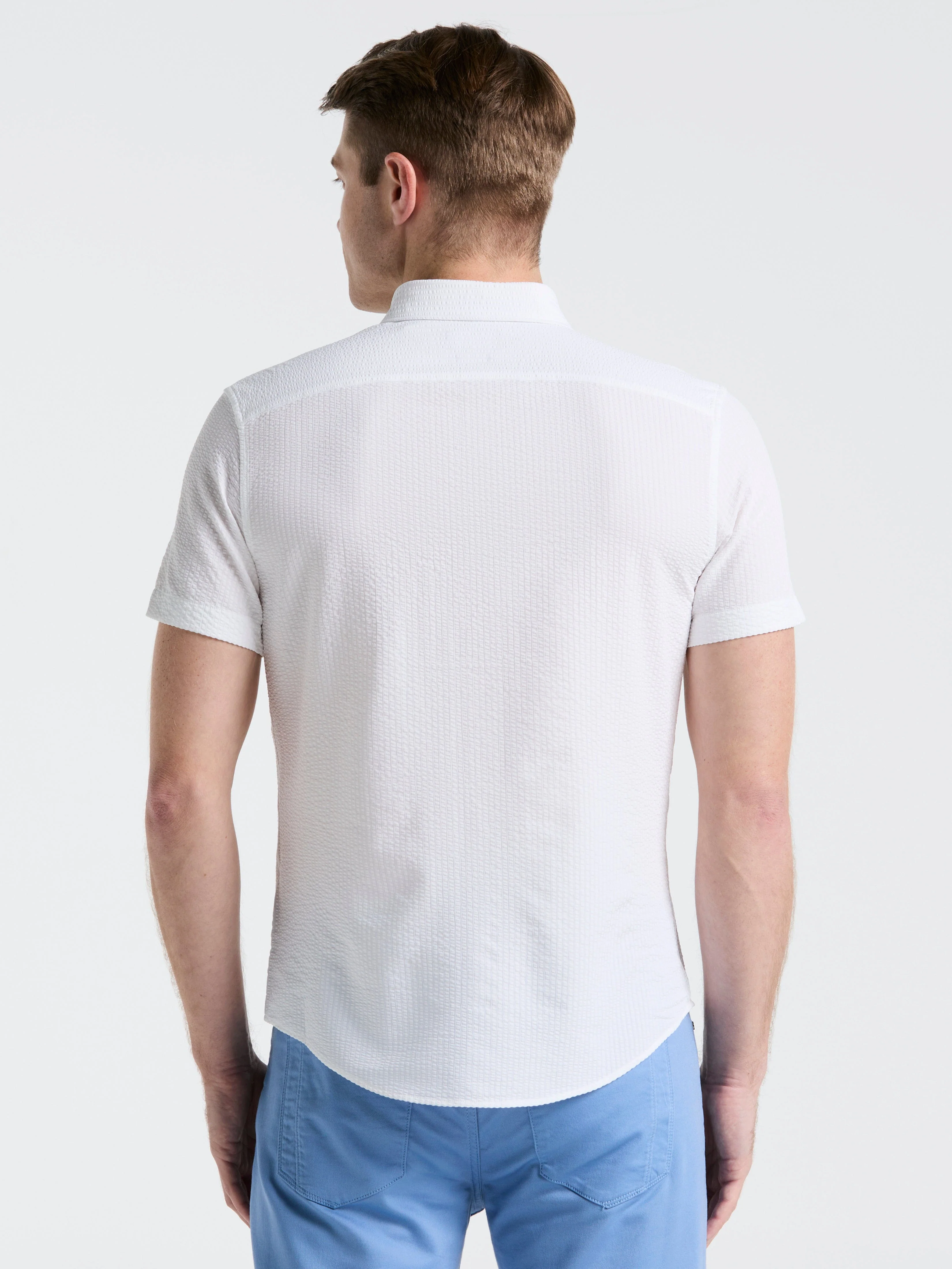 Stretch Seersucker Slim Fit Shirt - Image 7